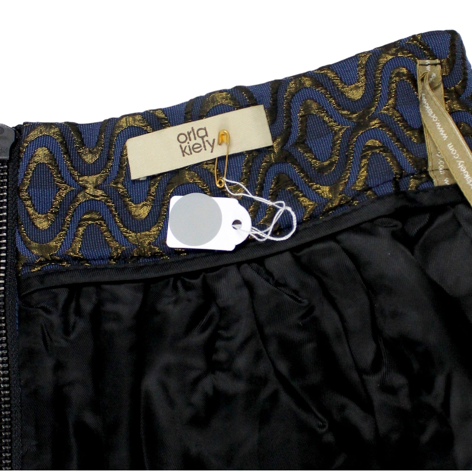 Orla Kiely Blue/Gold Jacquard Skirt
