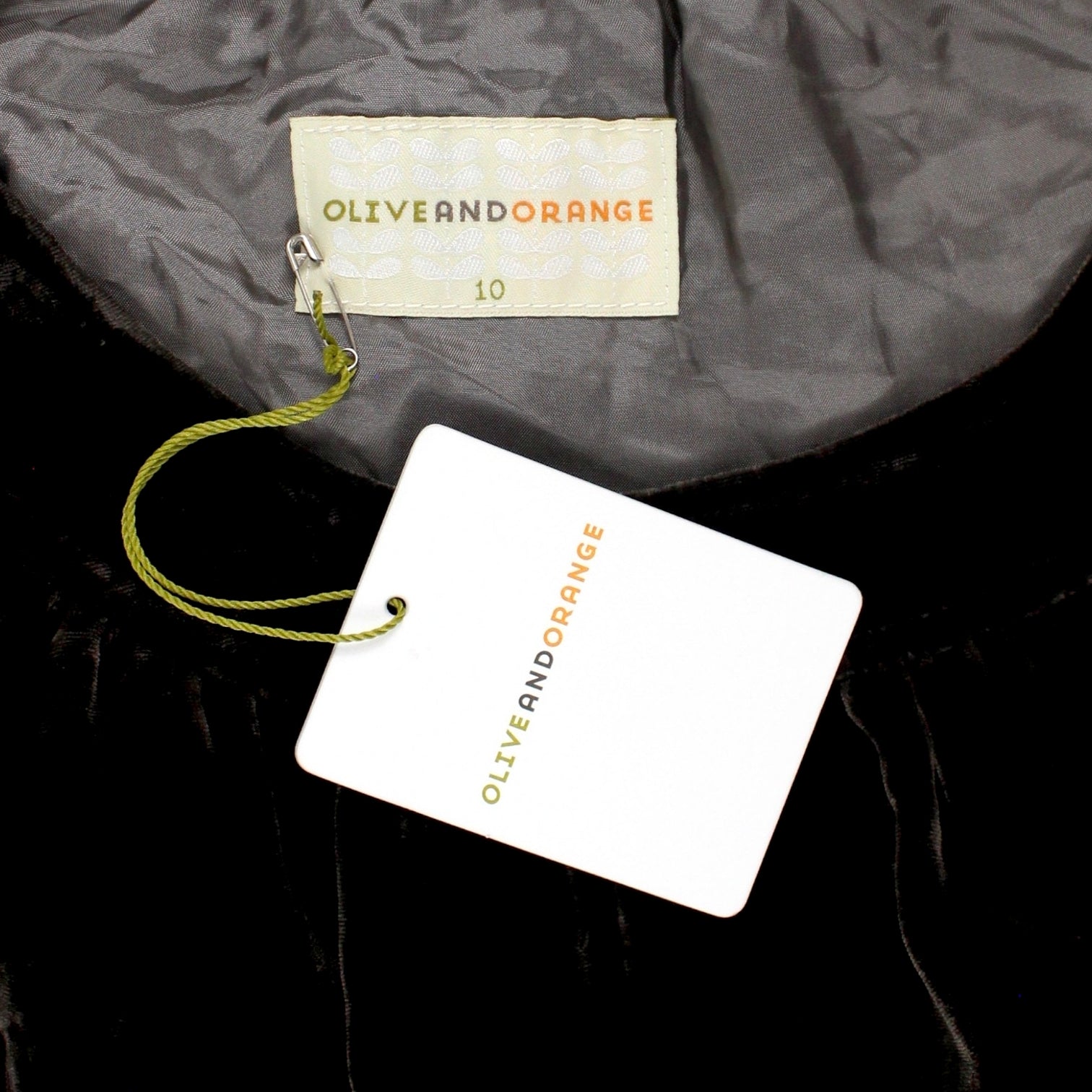 Olive & Orange Mushroom Velvet Smock Dress
