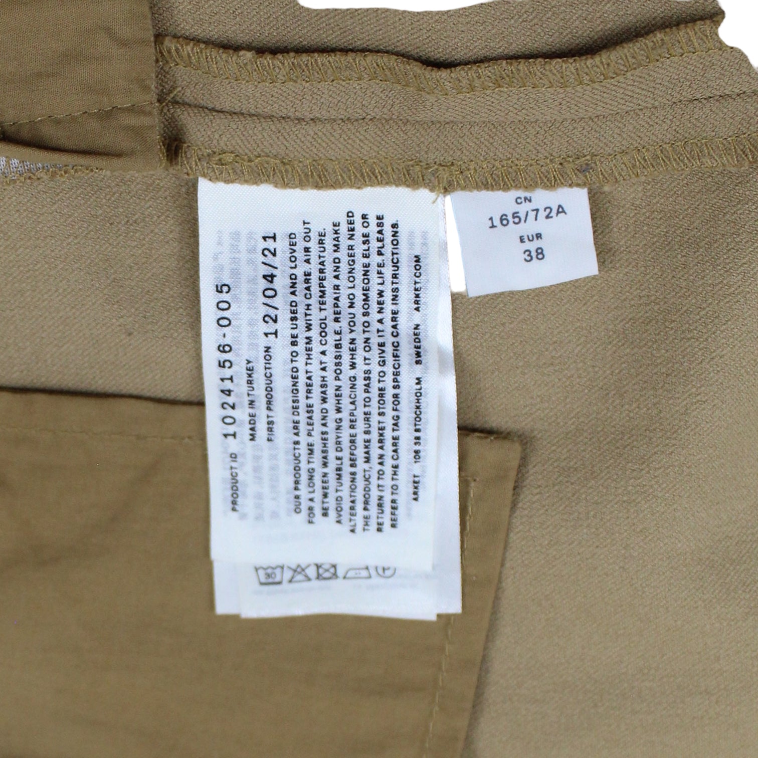 Arket Sand Flat Front Trousers