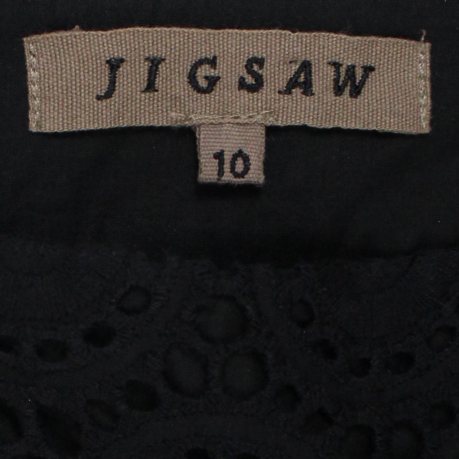 Jigsaw Black Broderie Anglais Trousers
