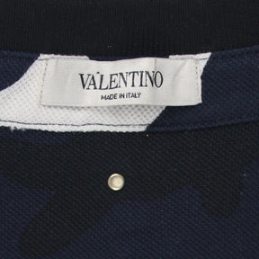 Valentino Navy Camo Cropped Polo Shirt