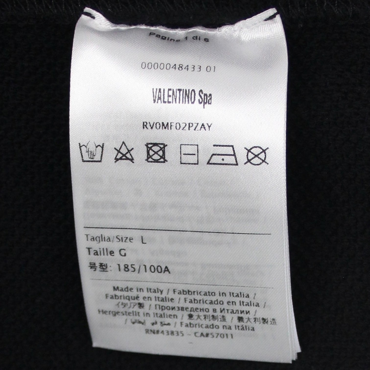 Valentino Black Cracked Logo Sweatshirt