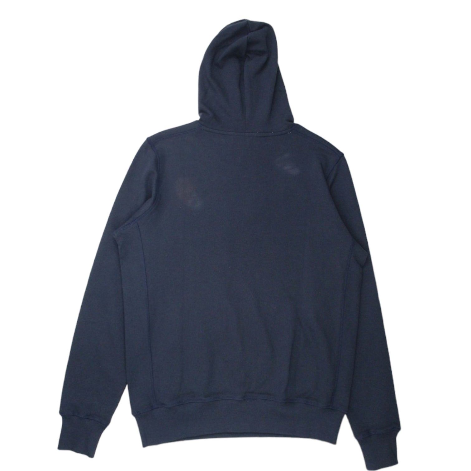 Bleu De Paname Navy Ribbed Logo Hoody