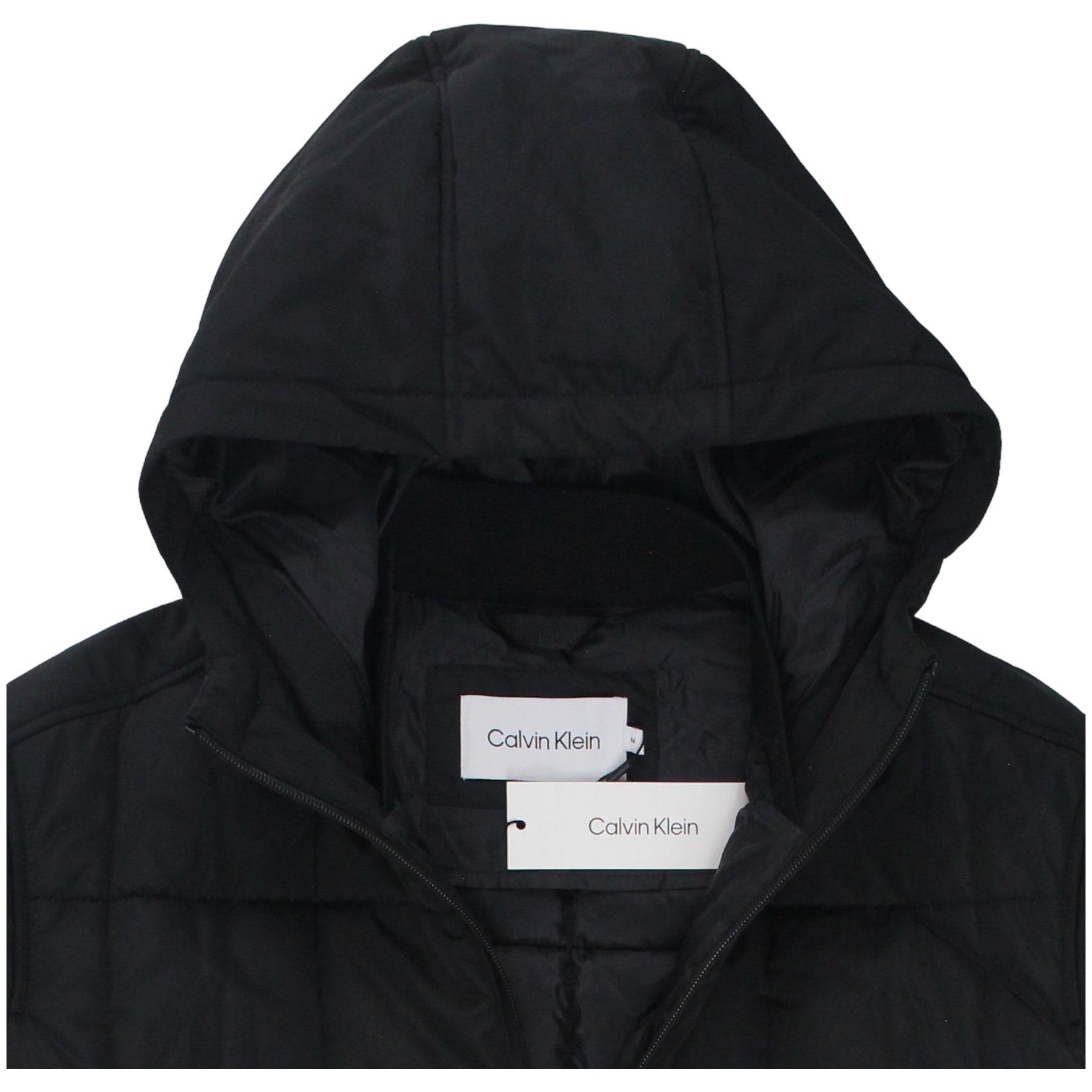 Calvin Klein Black Hooded Quilted Jacket