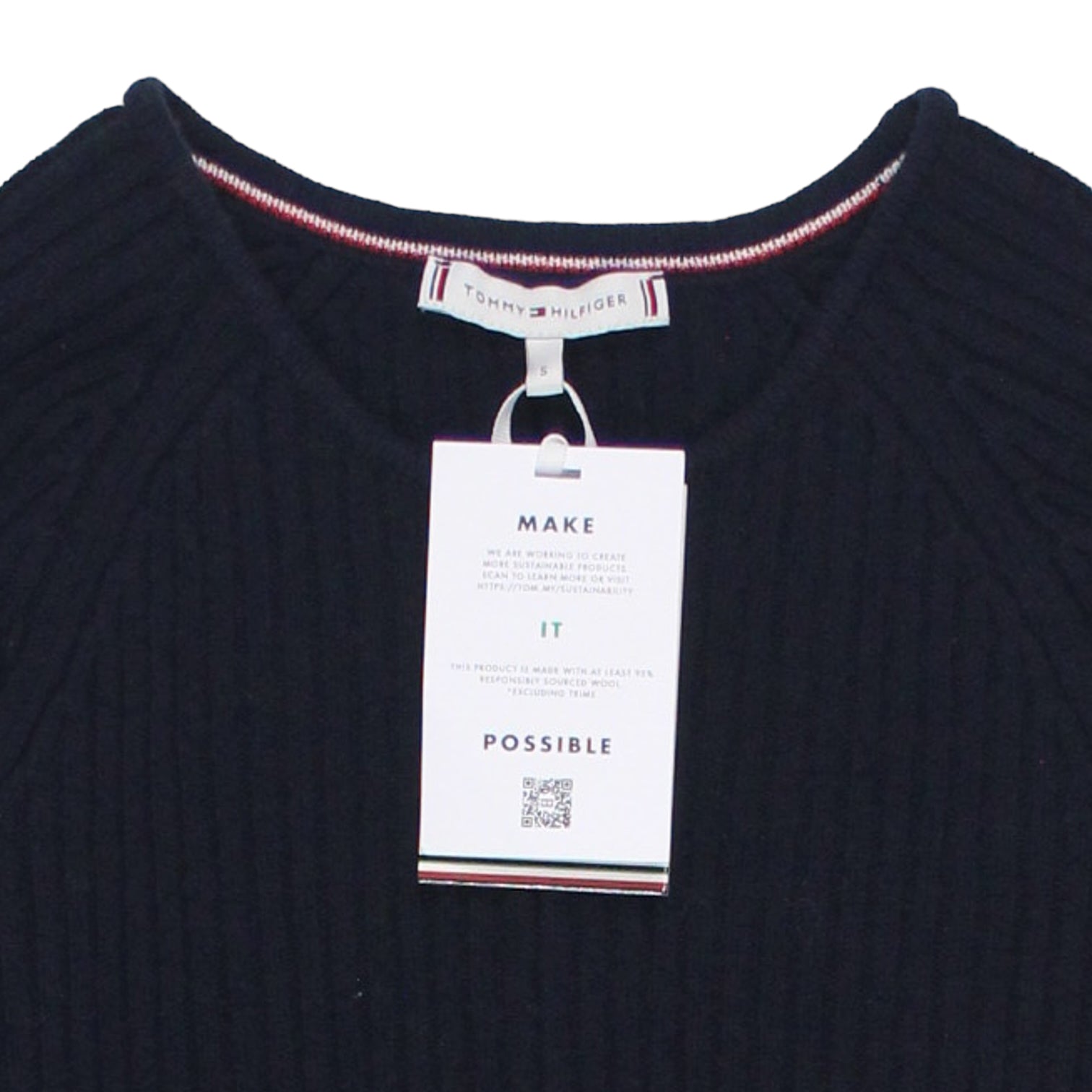 Tommy Hilfiger Navy Rib Fit & Flare Dress