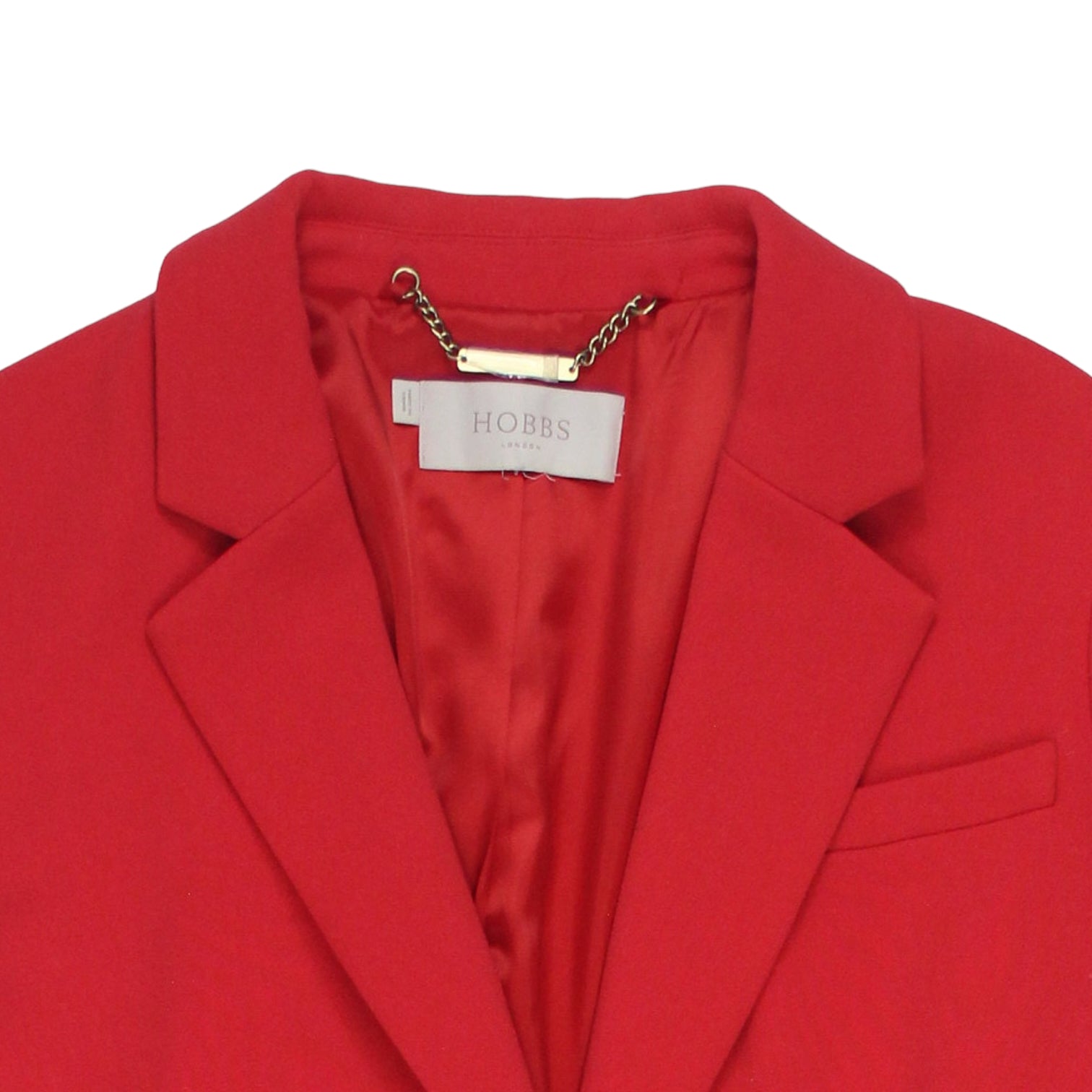 Hobbs Red Fitted Single Breasted Coat