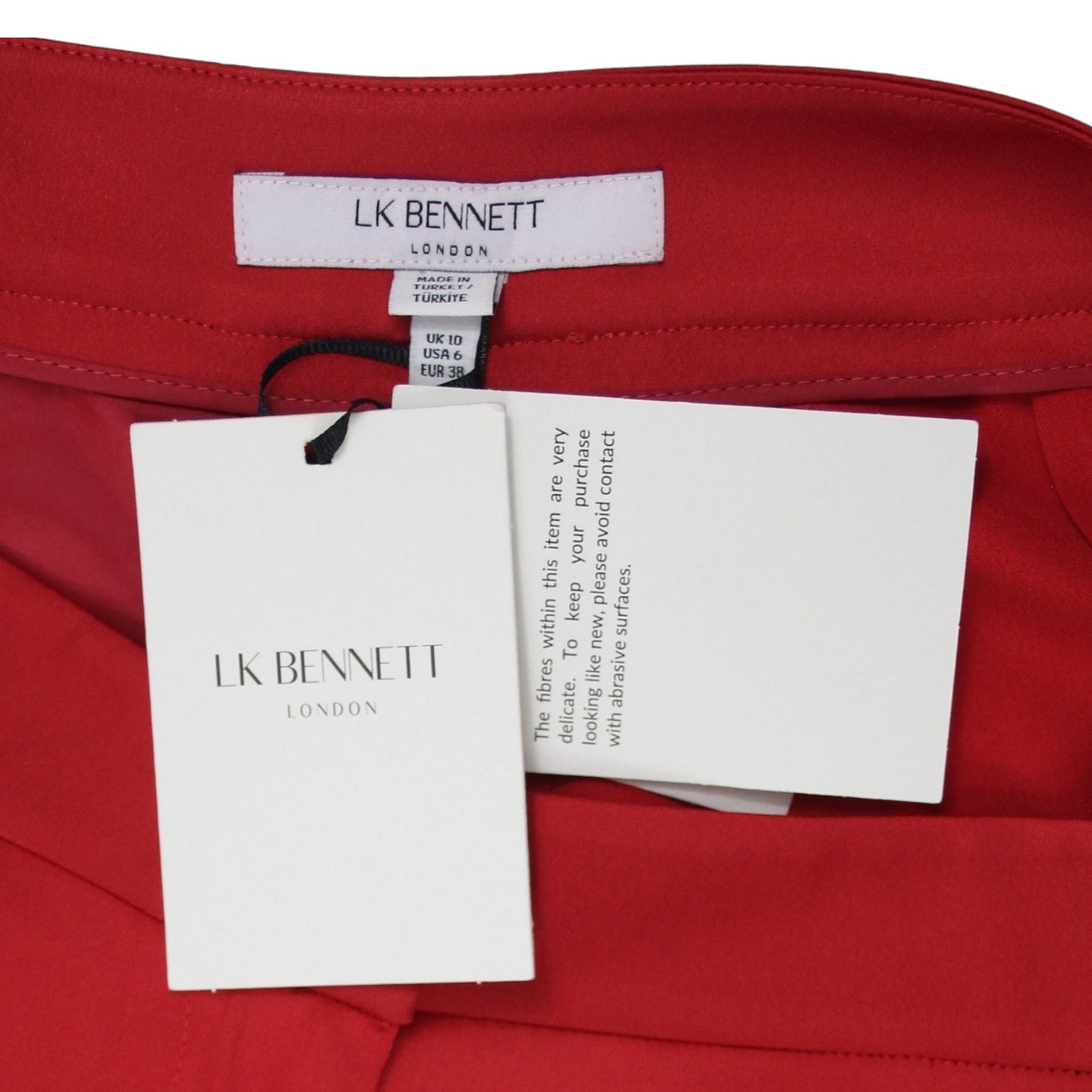 LK Bennett Red Wide Leg Silky Pants