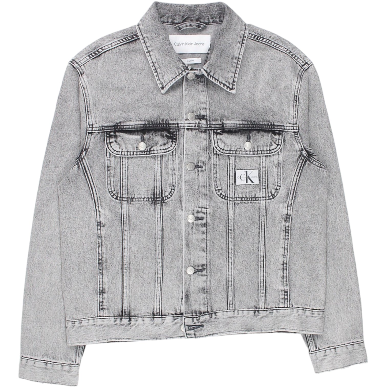 Calvin Klein Grey 90's Denim Jacket Shop from Crisis Online