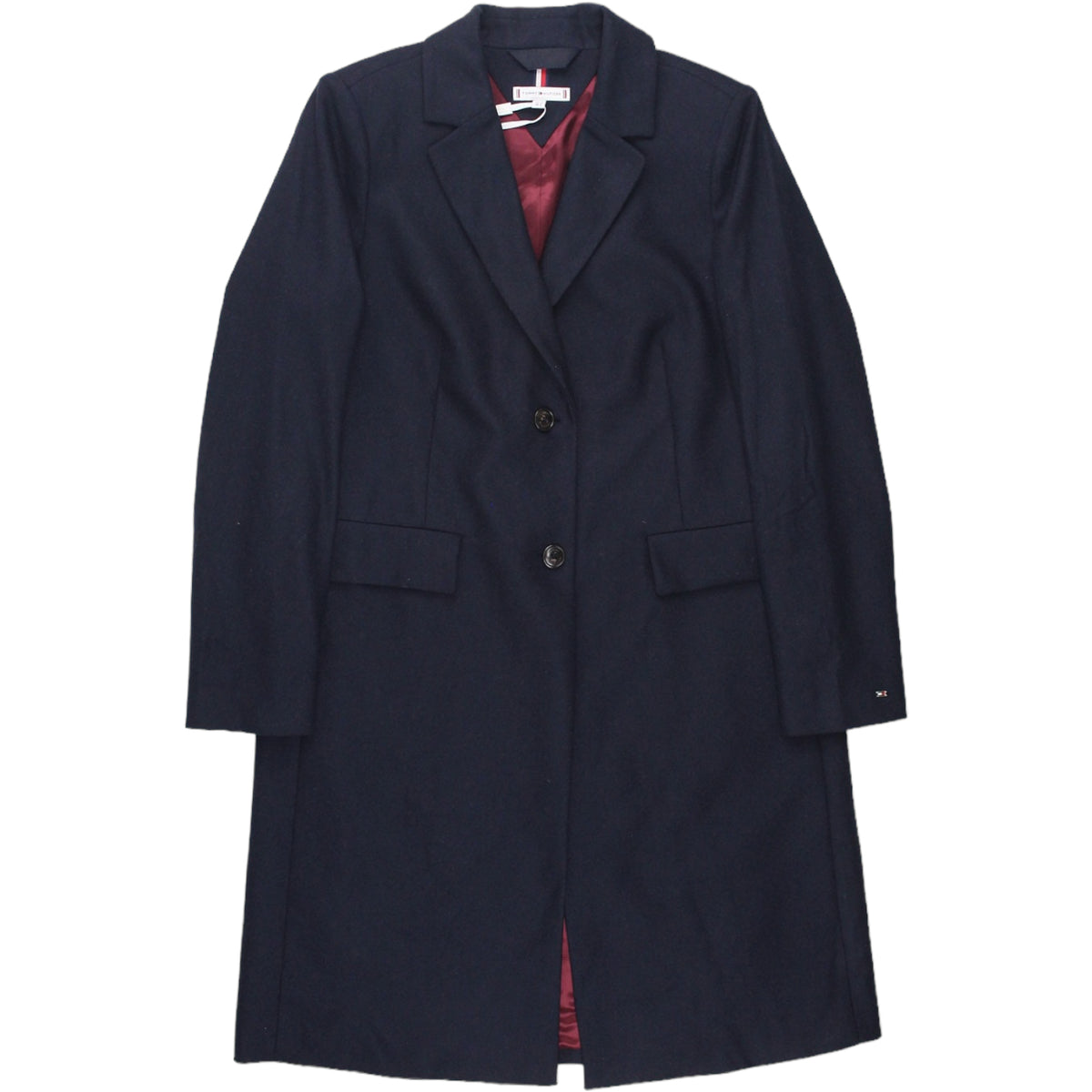 Tommy Hilfiger Navy Classic Light Wool Blend Coat