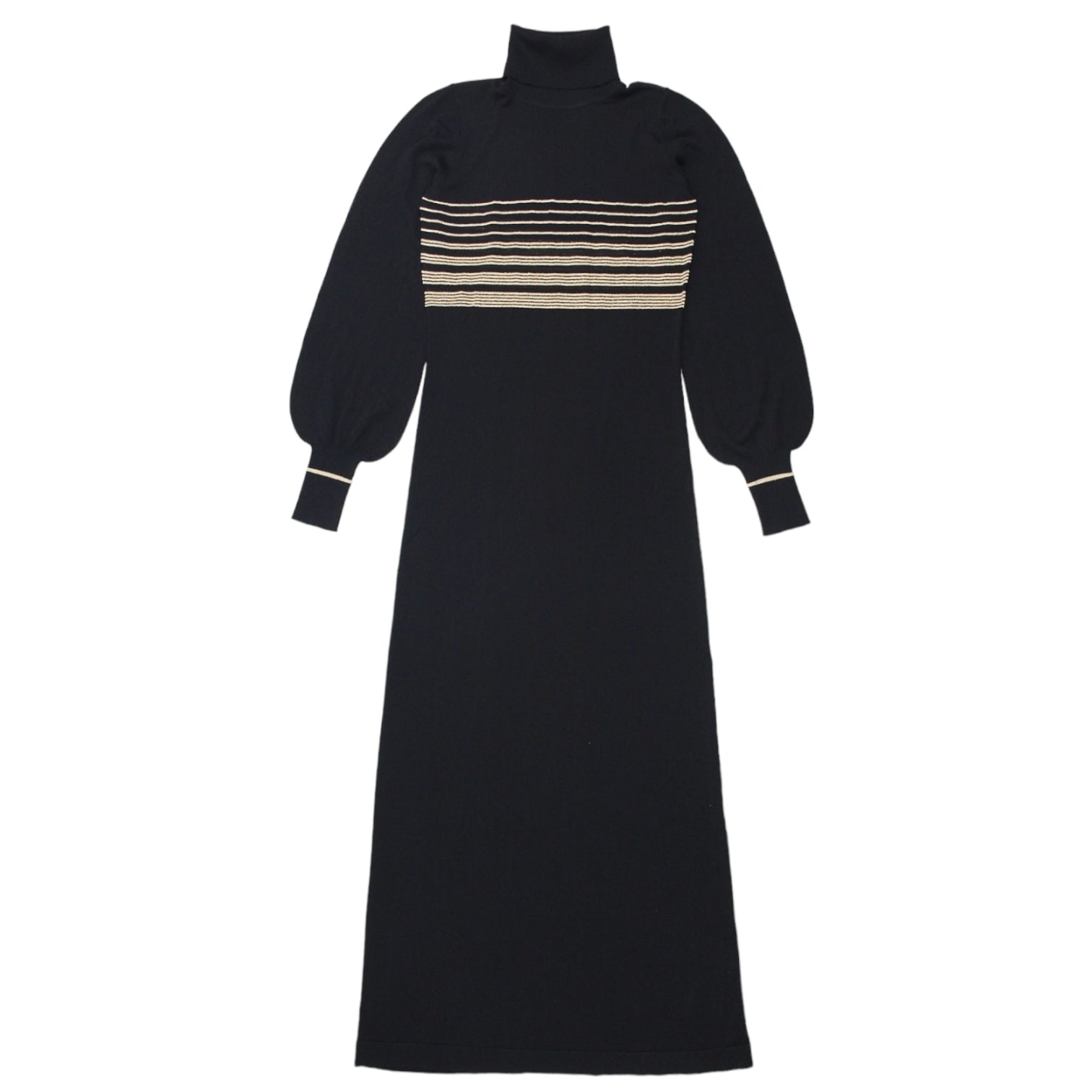 Bella Freud Black/Gold Polo Knit Dress