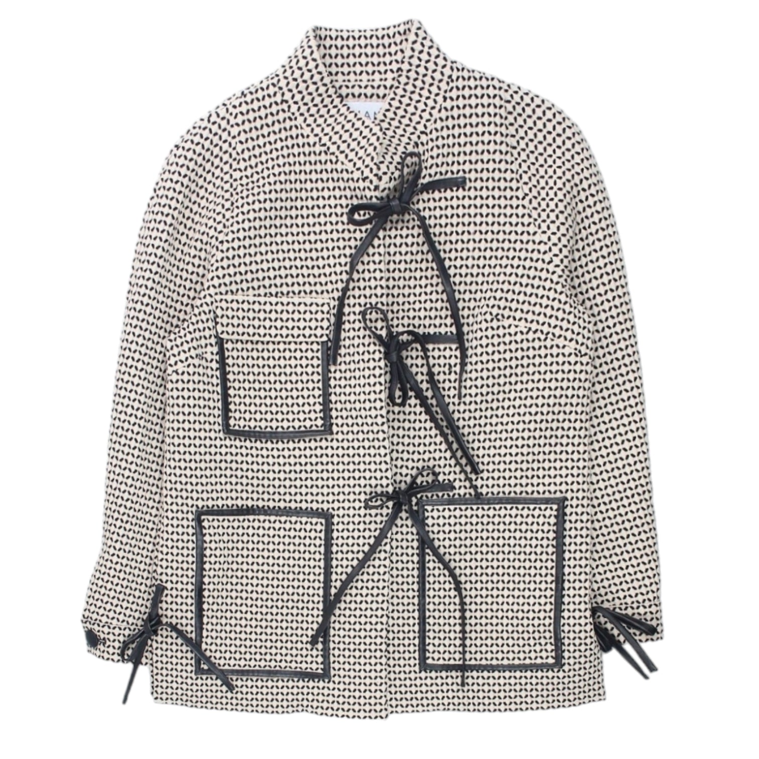 Osman Cream/Black Jacquard Mandarin Jacket