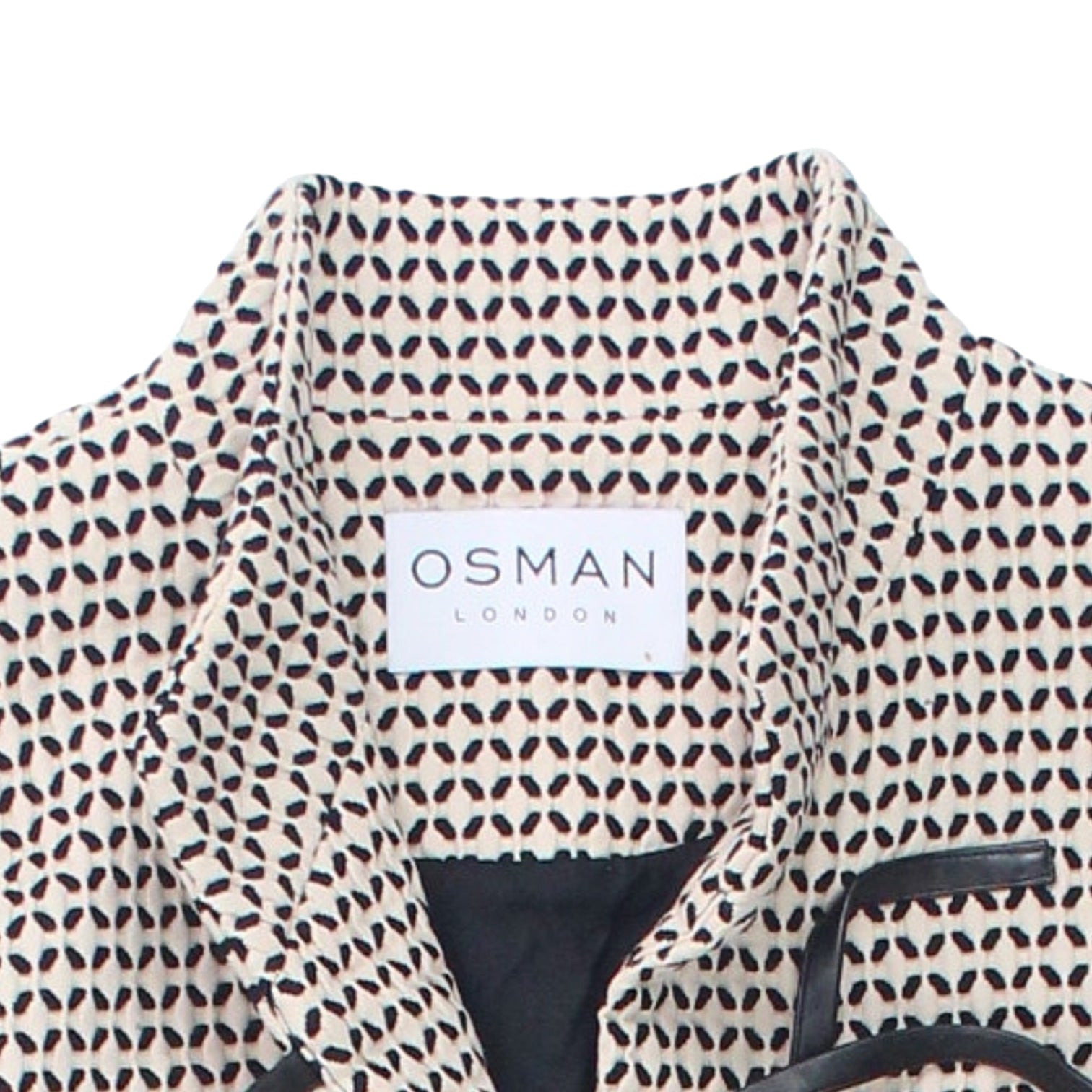 Osman Cream/Black Jacquard Mandarin Jacket