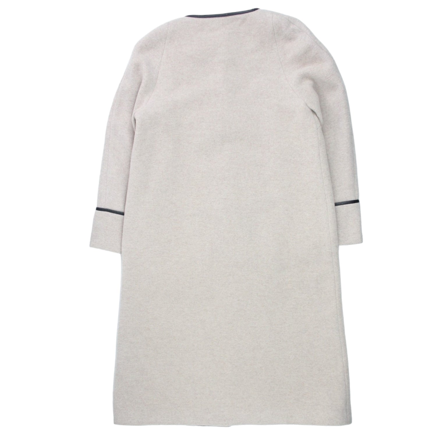Osman Fawn Leather Trimmed Cardigan Coat