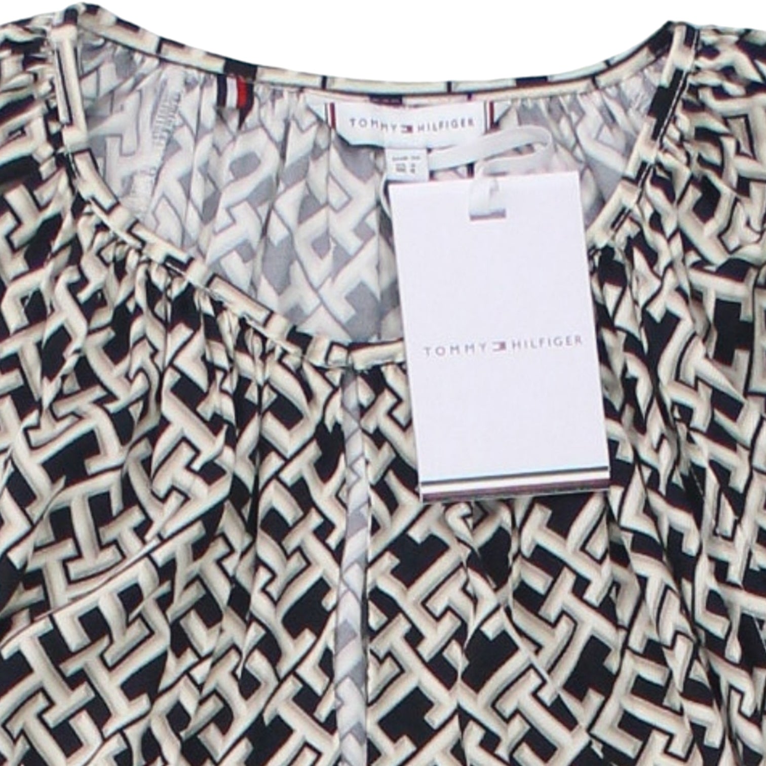 Tommy Hilfiger Black/Cream Logo Midi Dress