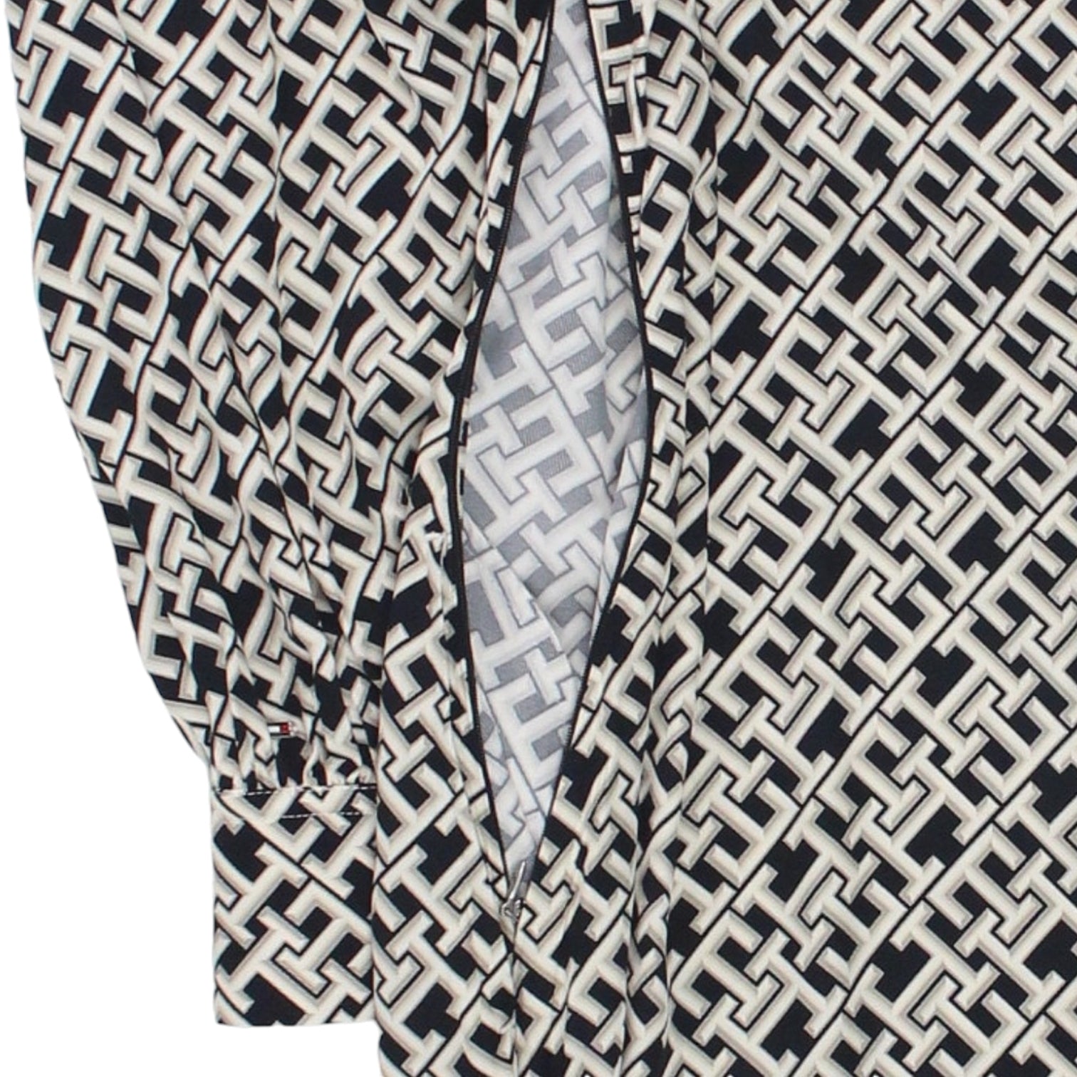 Tommy Hilfiger Black/Cream Logo Midi Dress