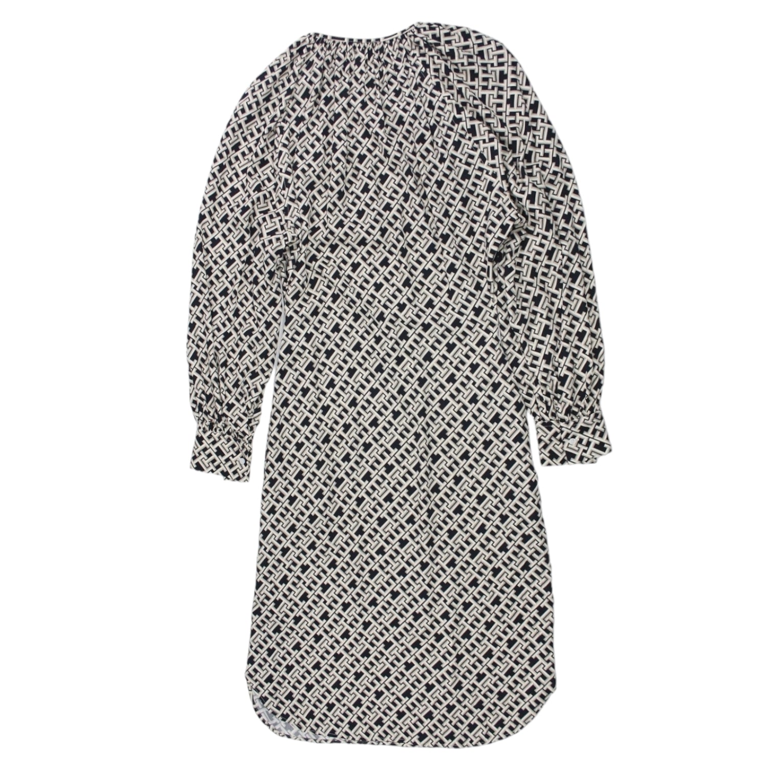 Tommy Hilfiger Black/Cream Logo Midi Dress