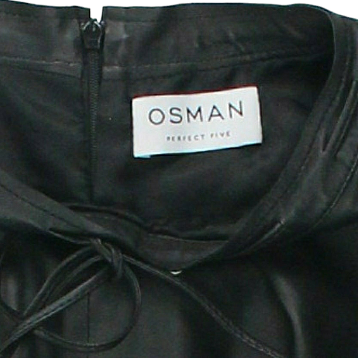 Osman Black Leather Midi Dress