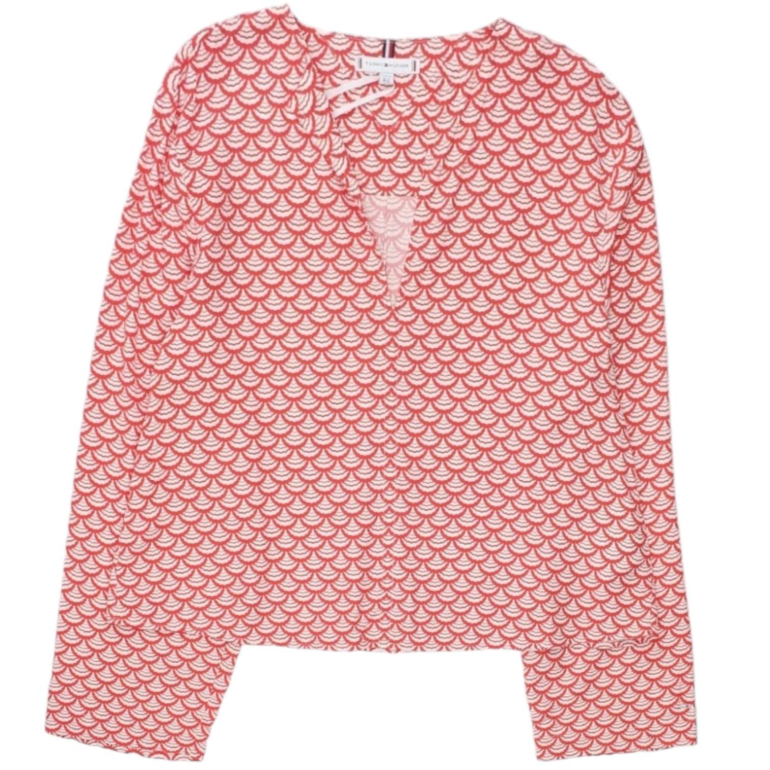 Tommy Hilfiger Red Varsity V-Neck Blouse