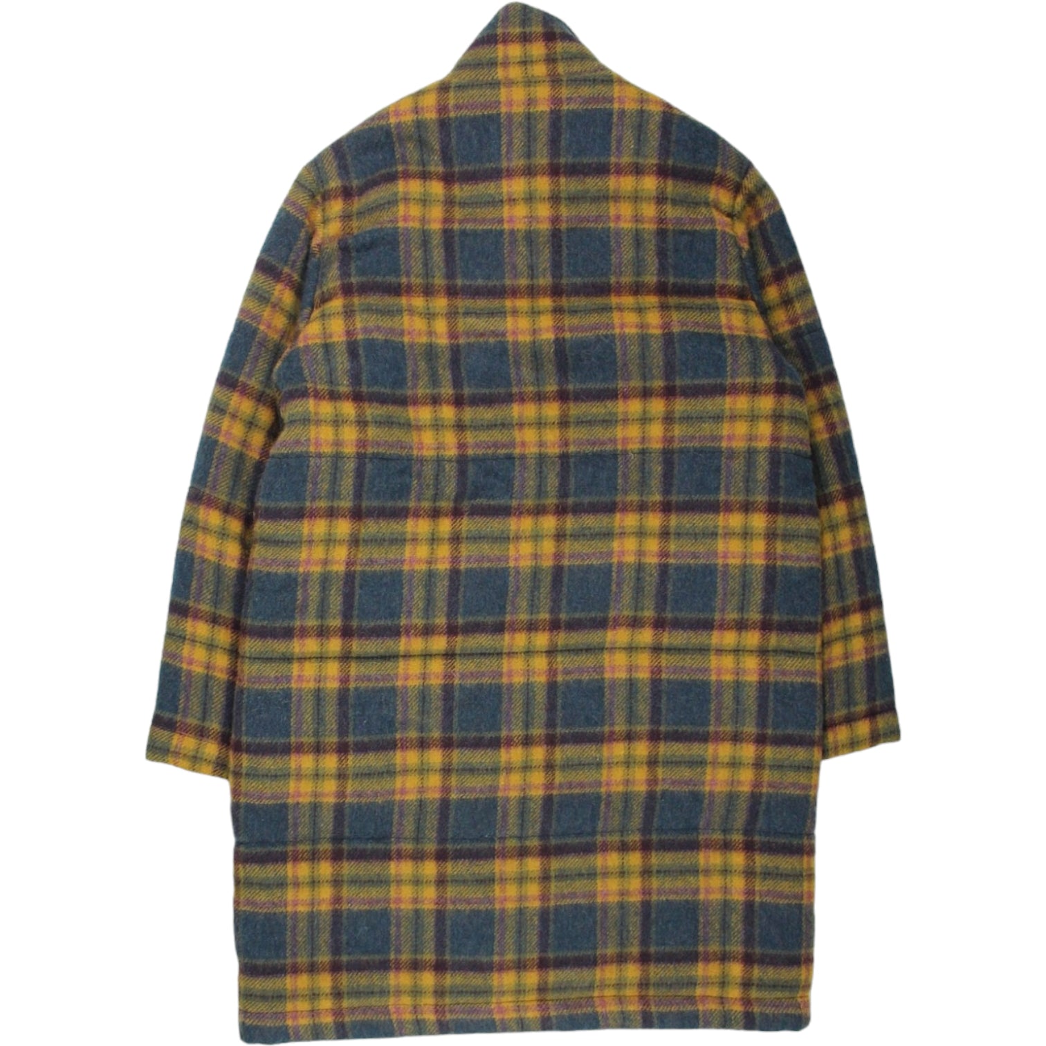 YMC Blue/Multi Plaid Padded Coat