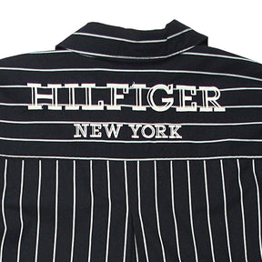 Tommy Hilfiger Black Baseball Stripe Loose Fit Shirt