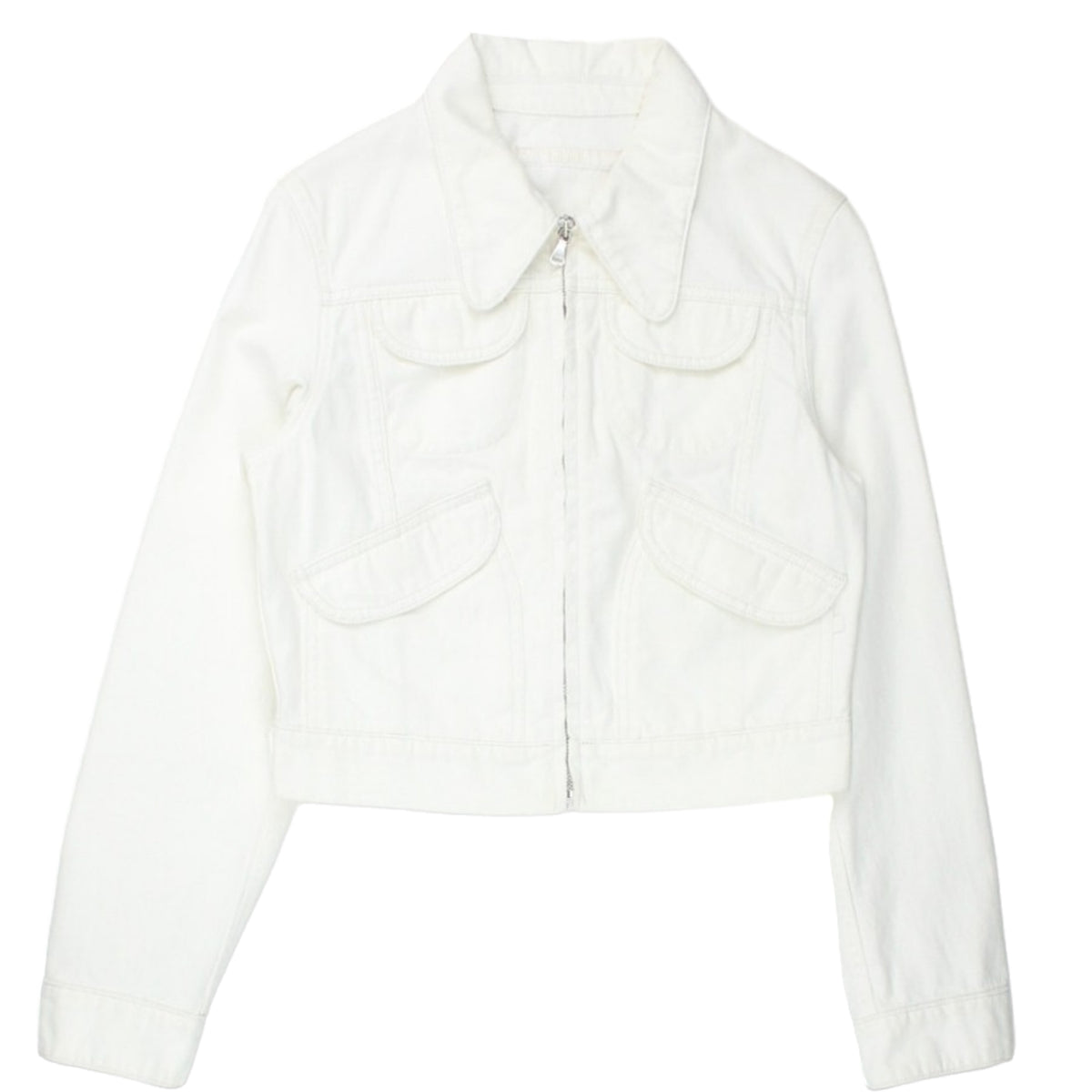 Katharine Hamnett White Short Brushed Cotton Jacket
