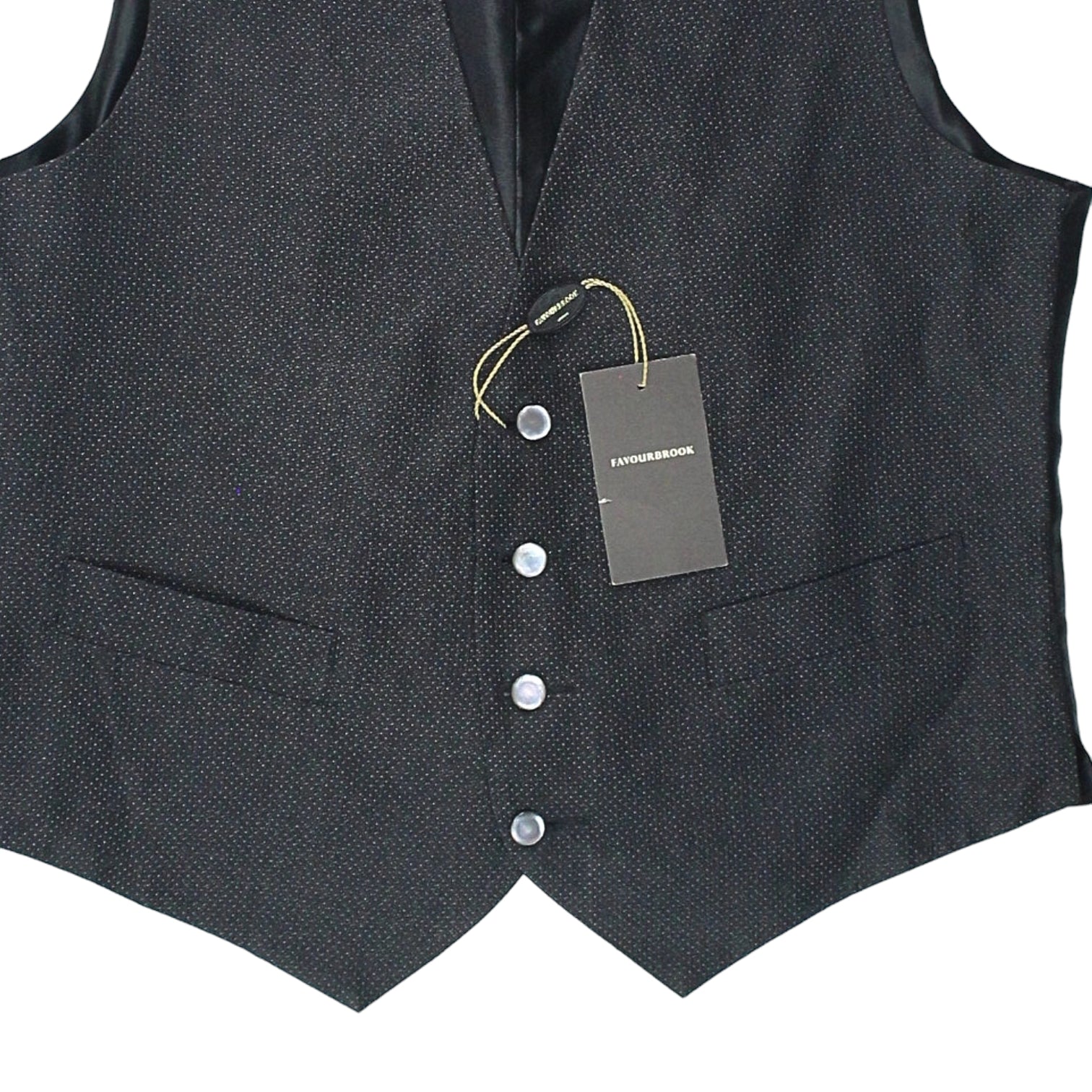 Favourbrook Black Hamilton Print Waistcoat