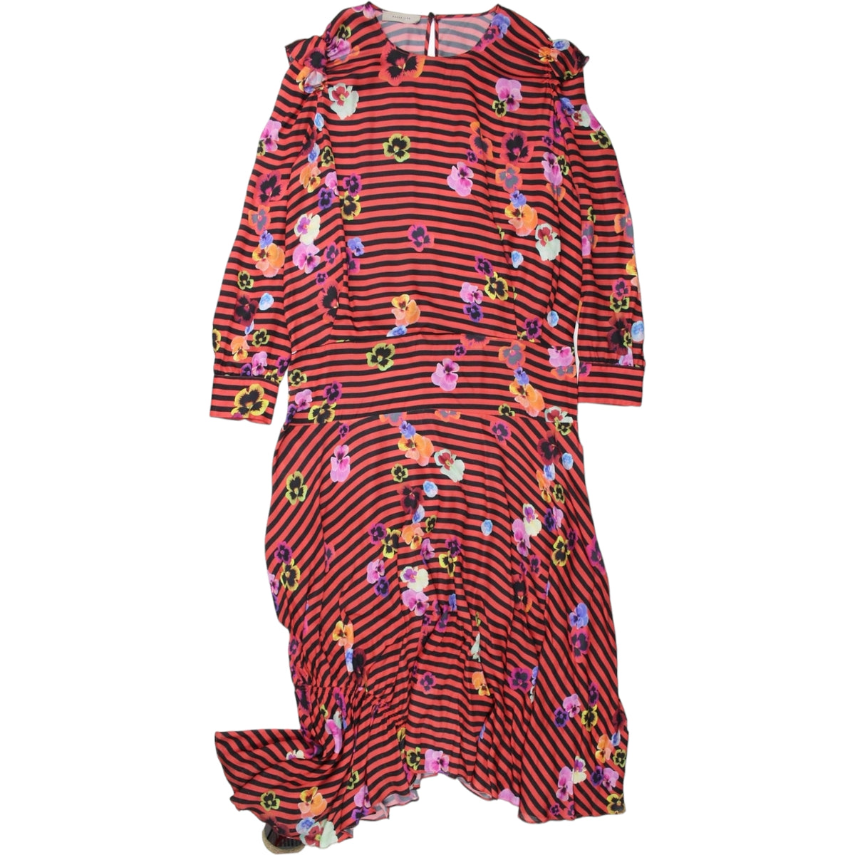 Preen Line Red/Black Stripe/Floral Maxi Dress