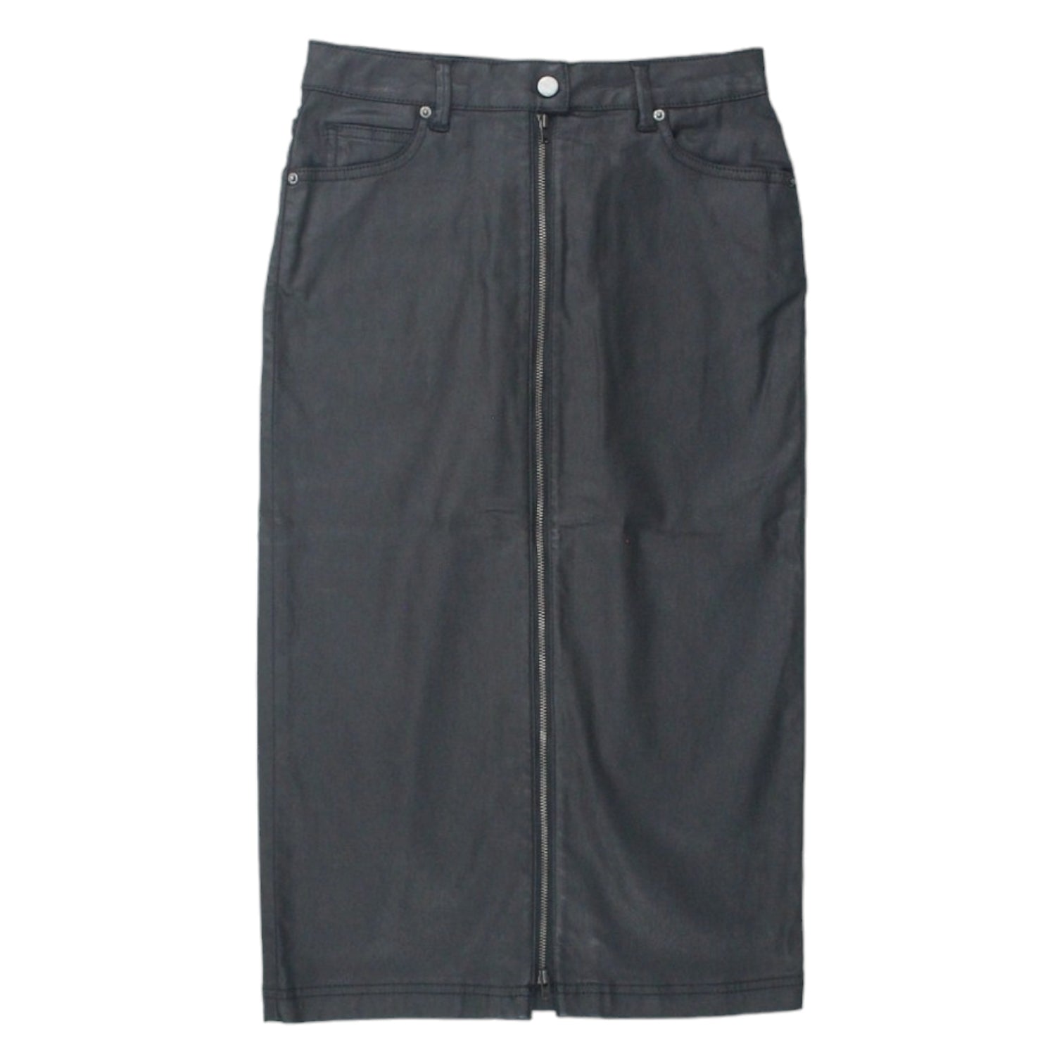 Hush Black Coated Pencil Skirt