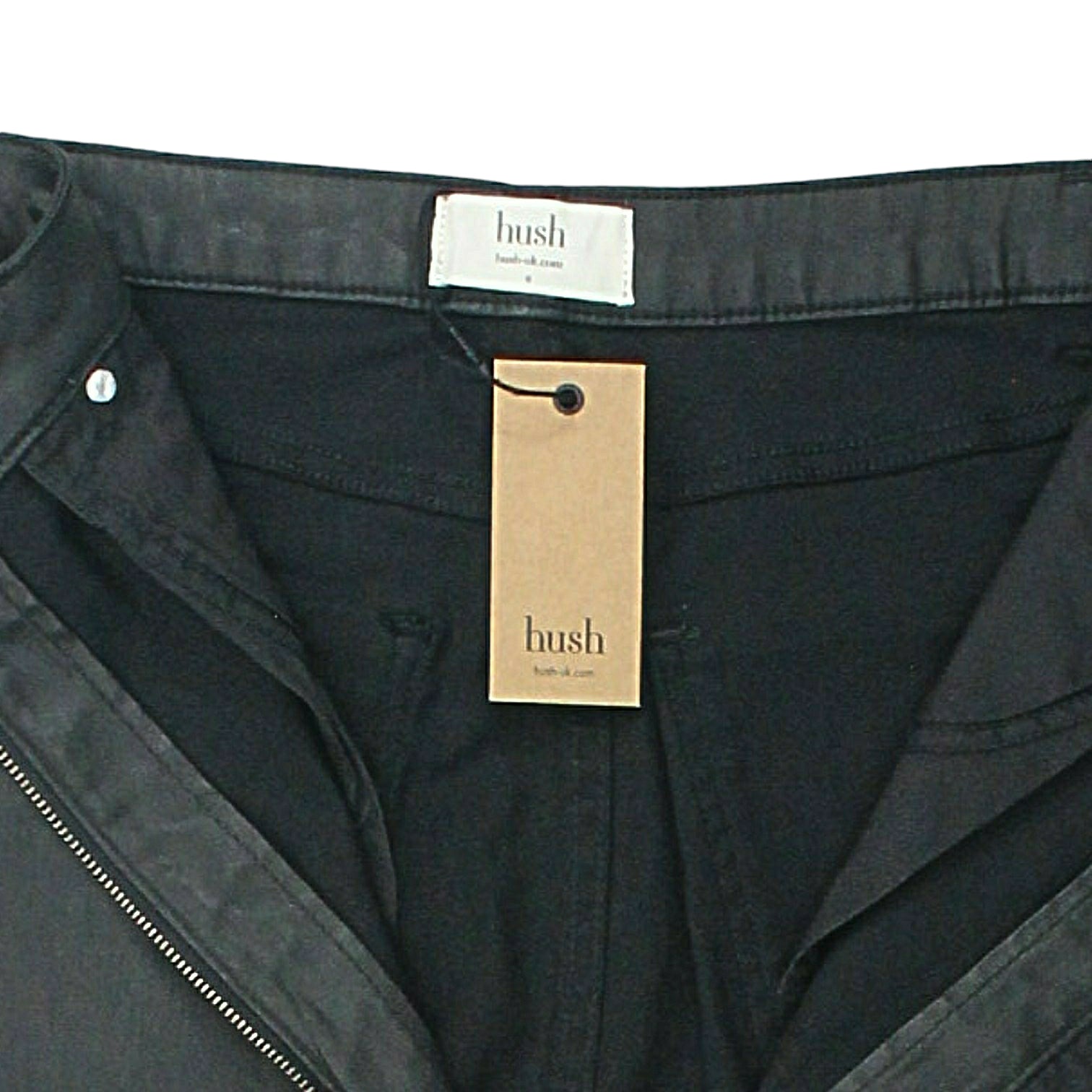 Hush Black Coated Pencil Skirt
