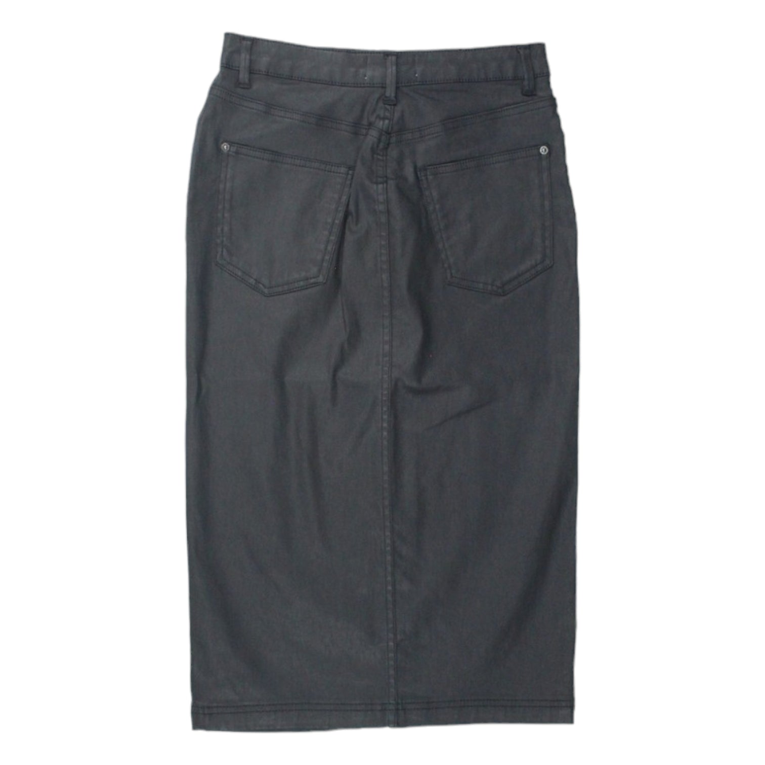 Hush Black Coated Pencil Skirt
