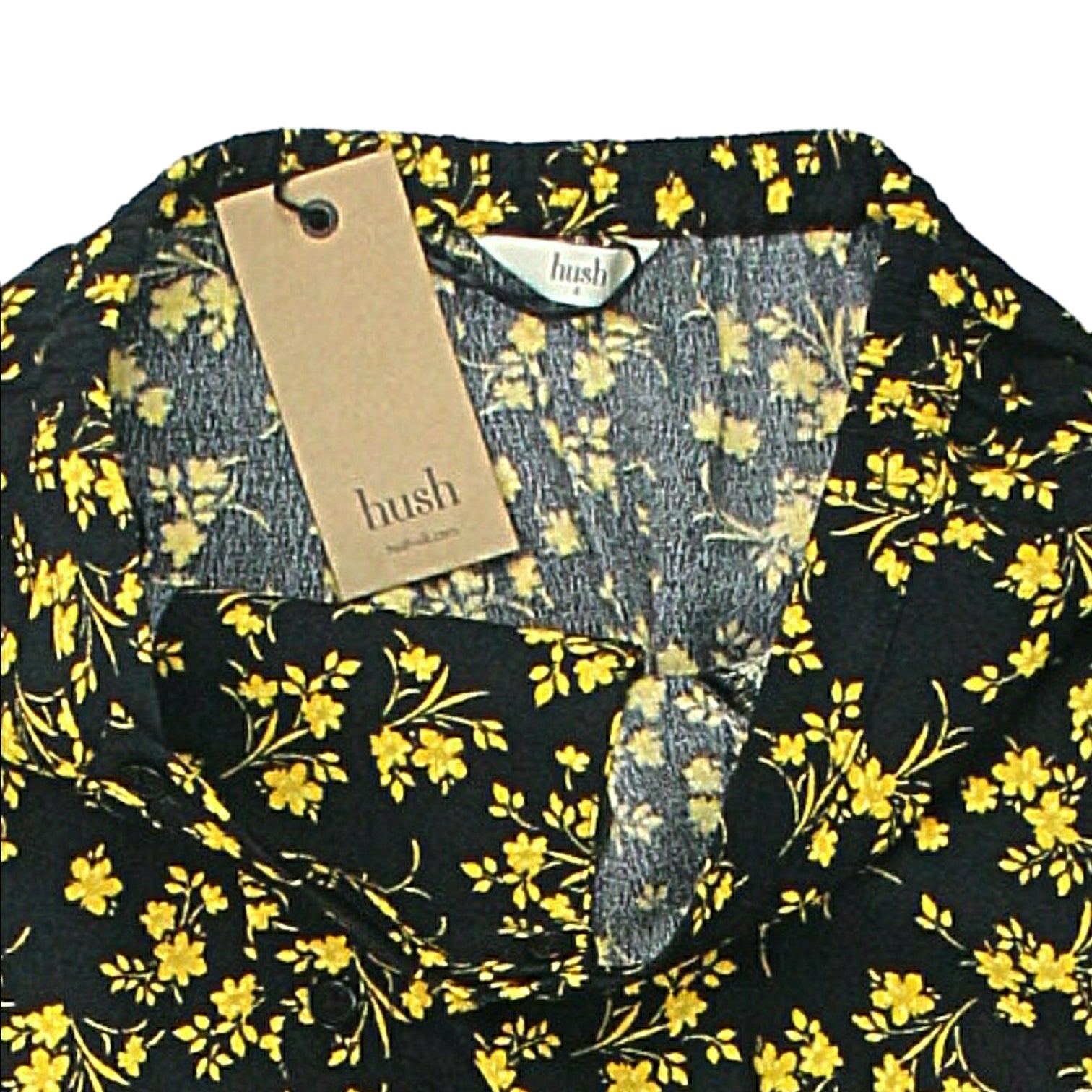 Hush Black/Yellow Amina Midi Skirt