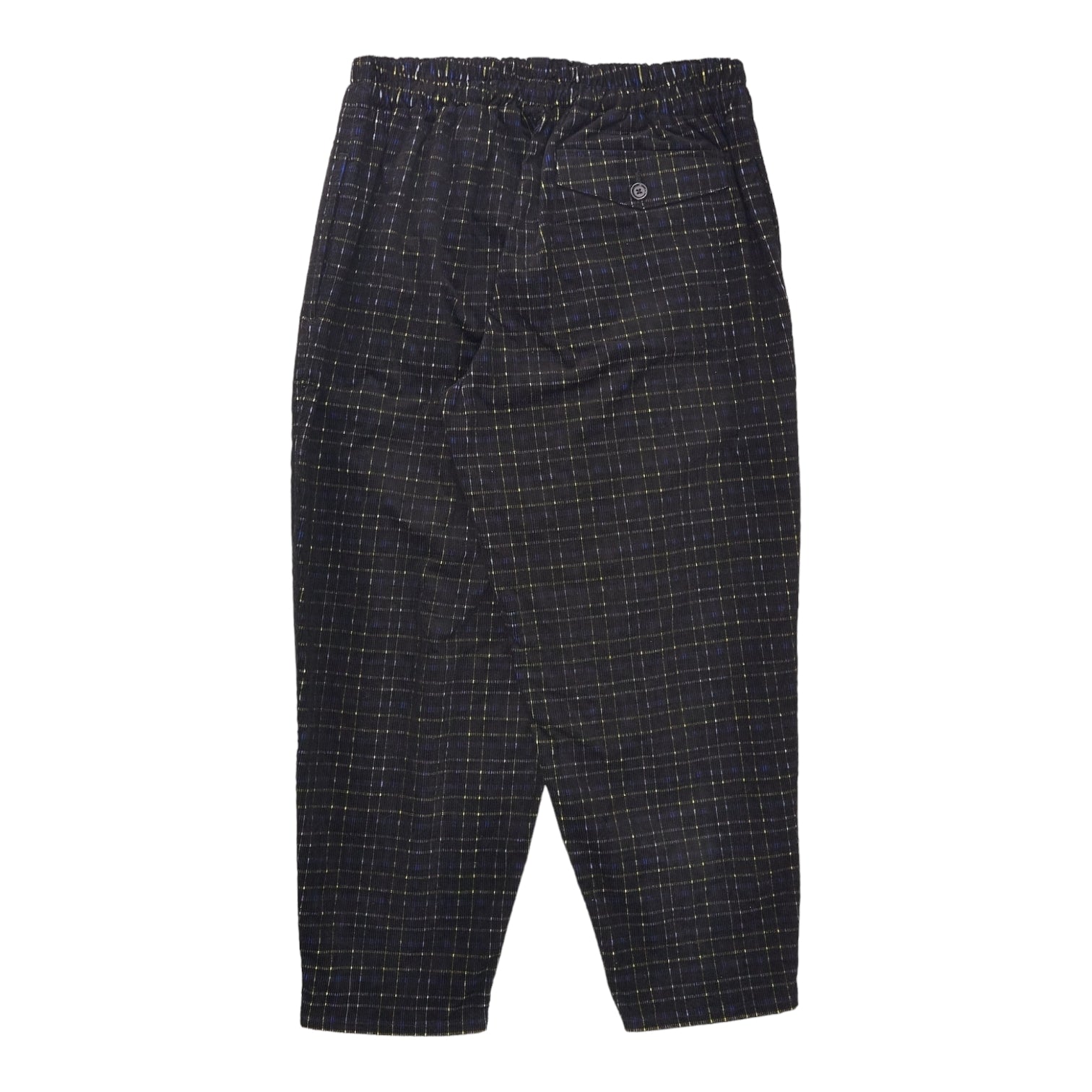 YMC Black Check Baby Cord Trousers