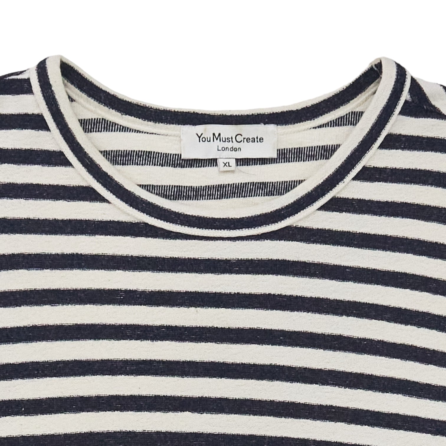 YMC Navy/Ecru Towelling Top