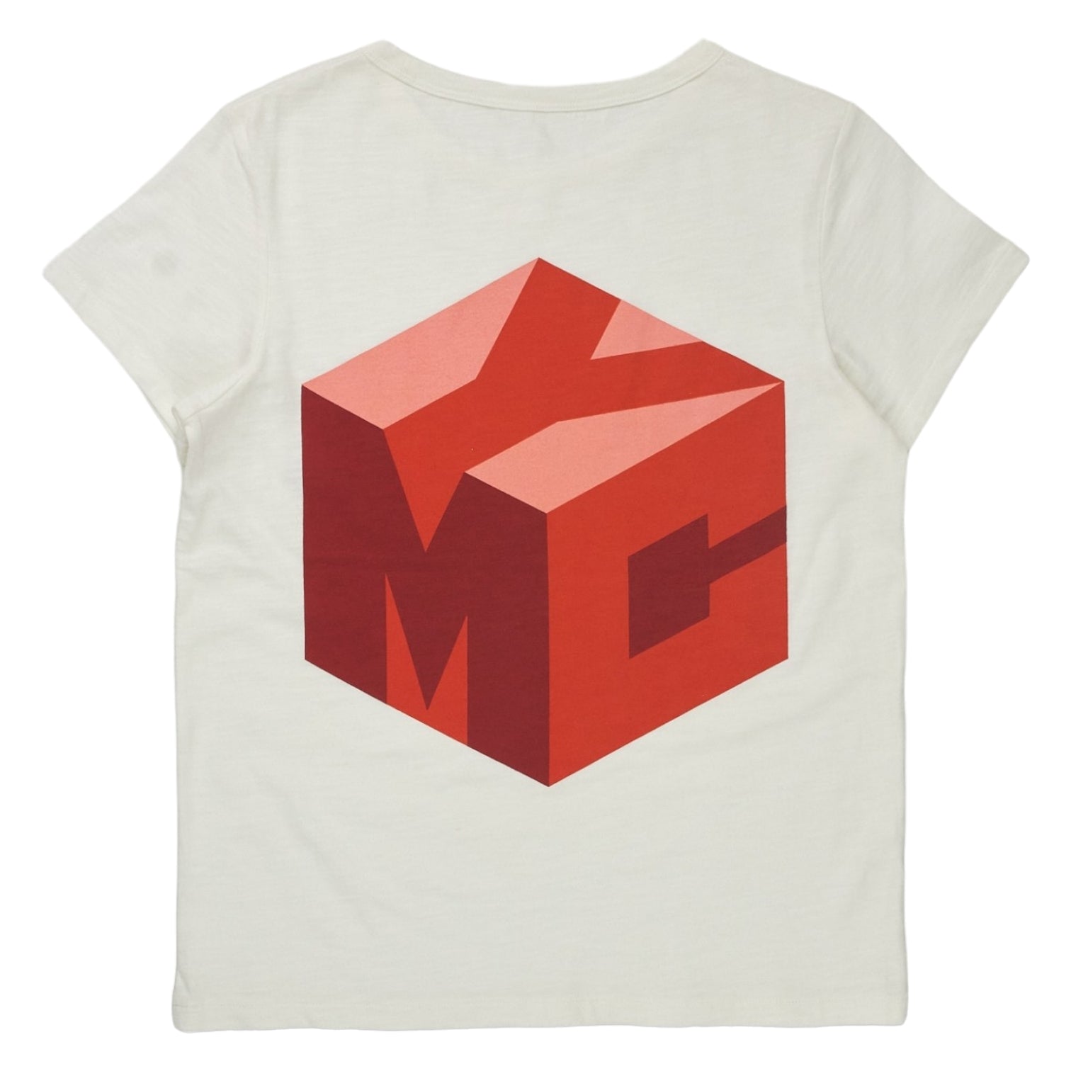 YMC Ecru/Red 3D Logo T Shirt