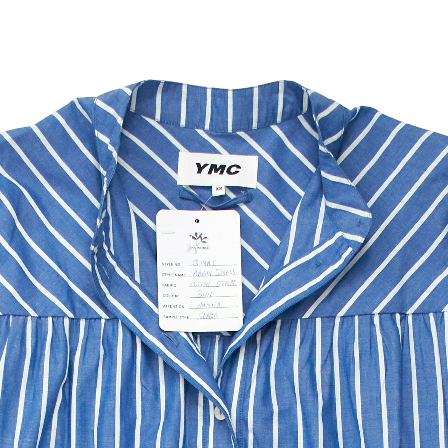YMC Steel Blue/White Abery Dress