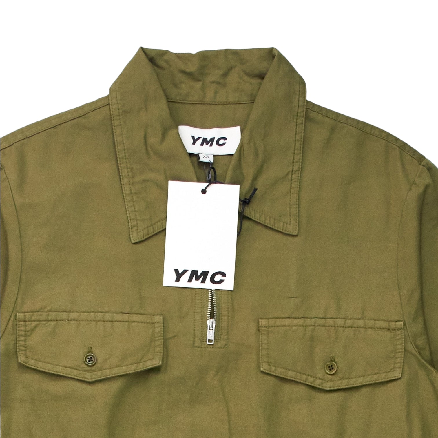 YMC Olive Cotton 1/4 Zip Dress
