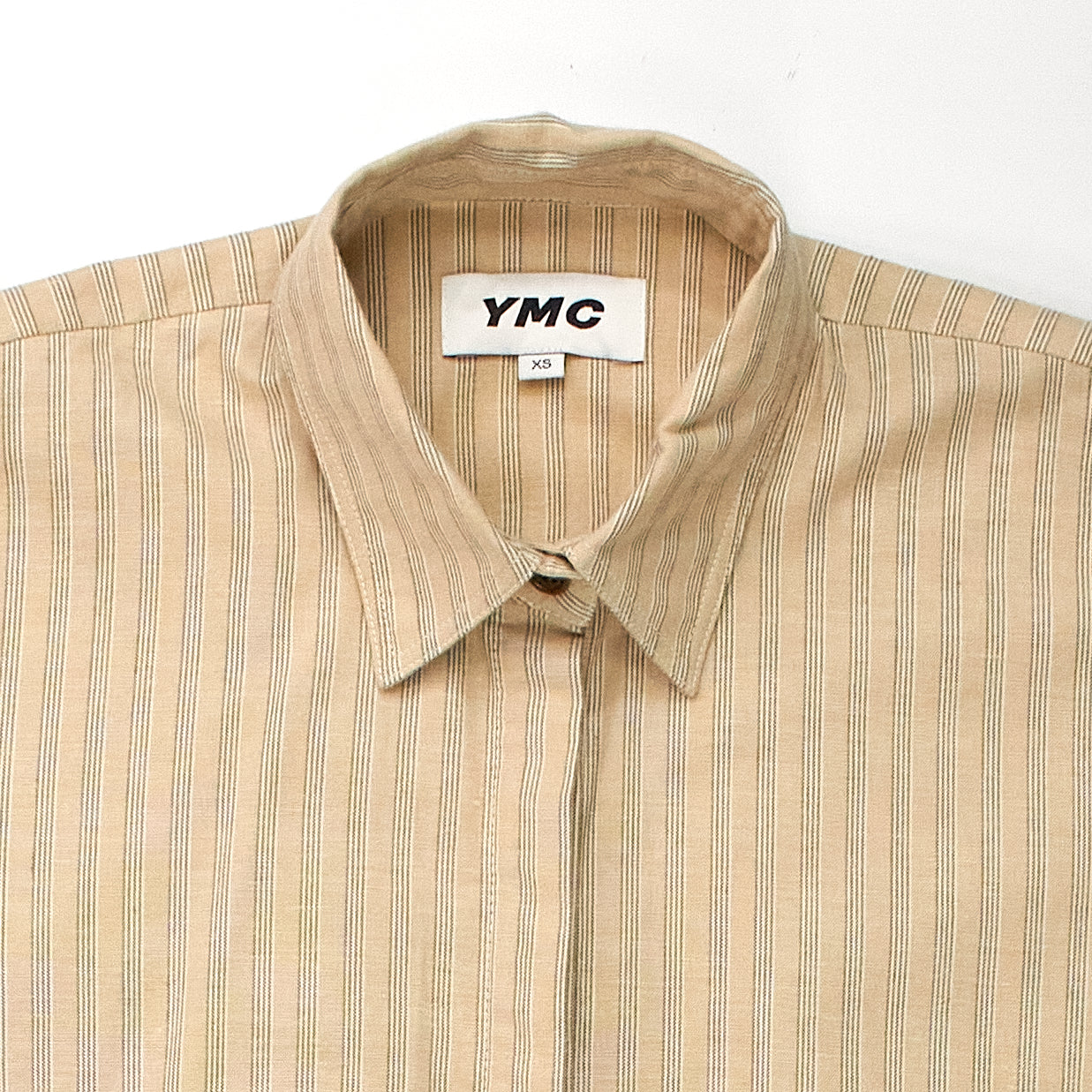 YMC Cream/Brown Tiered Shirtdress