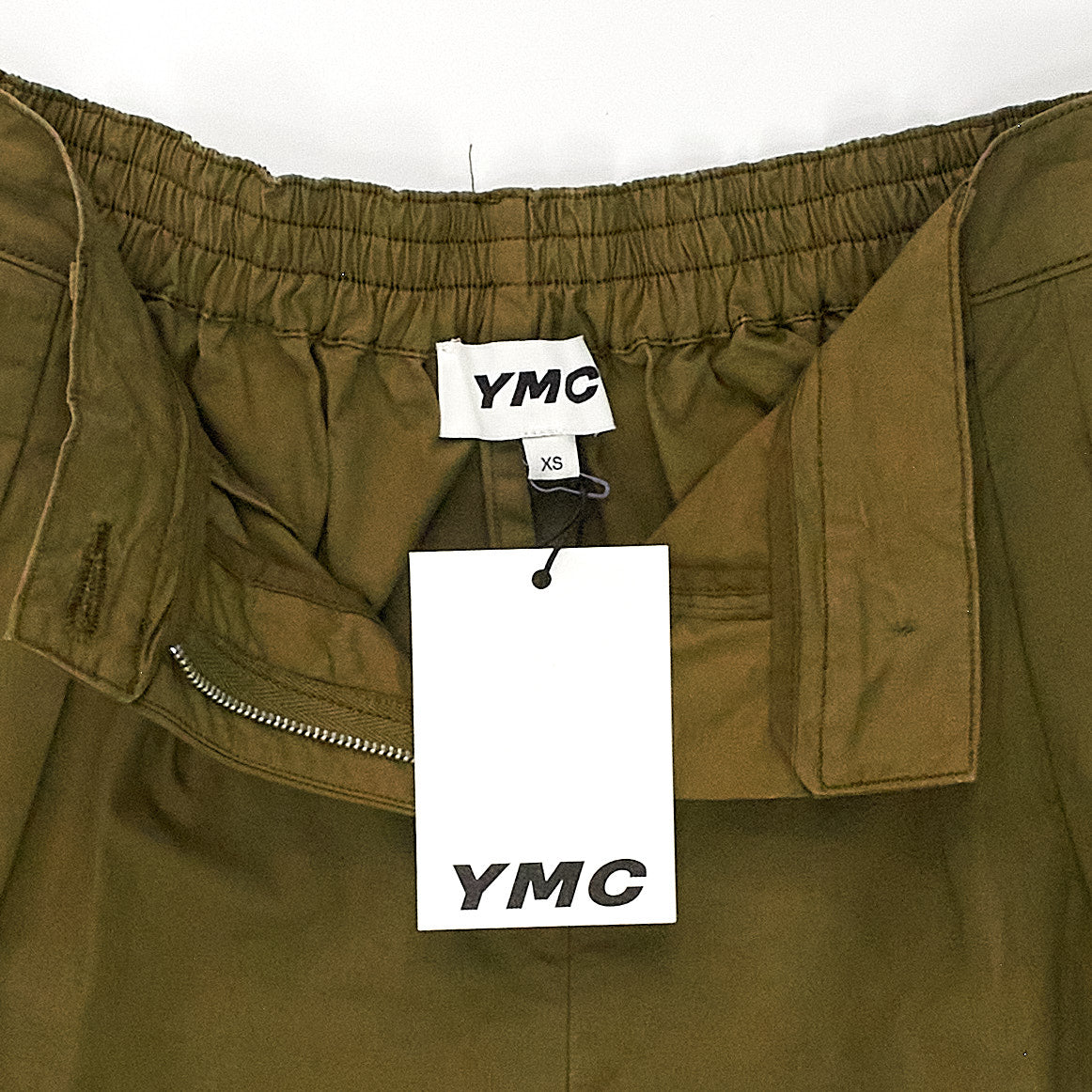 YMC Dark Olive Pleated Shorts