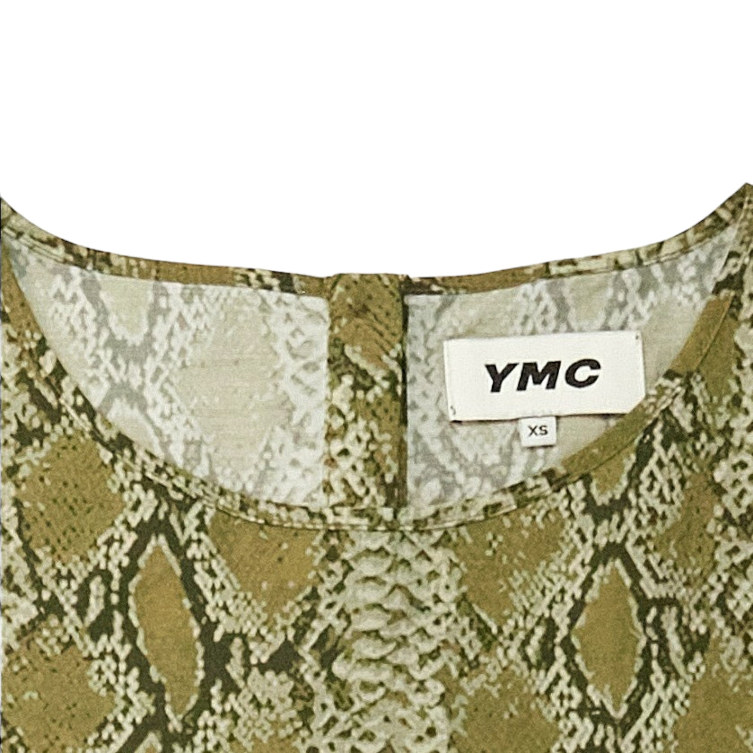 YMC Green Snakeskin Midi Dress