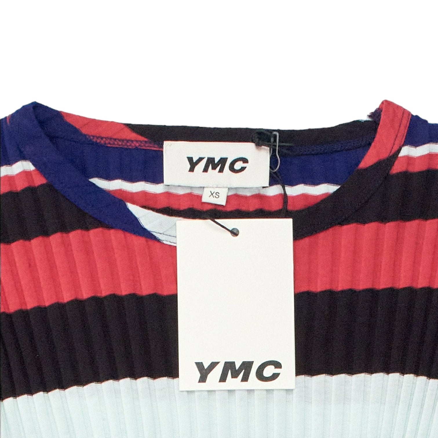 YMC Blue/Multi Skinny Rib T Shirt