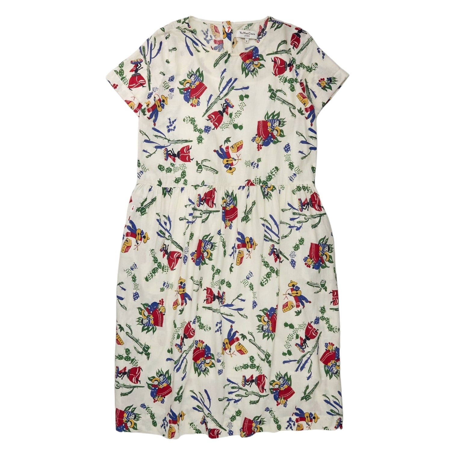 YMC Cream/Multi Folk Print Dress