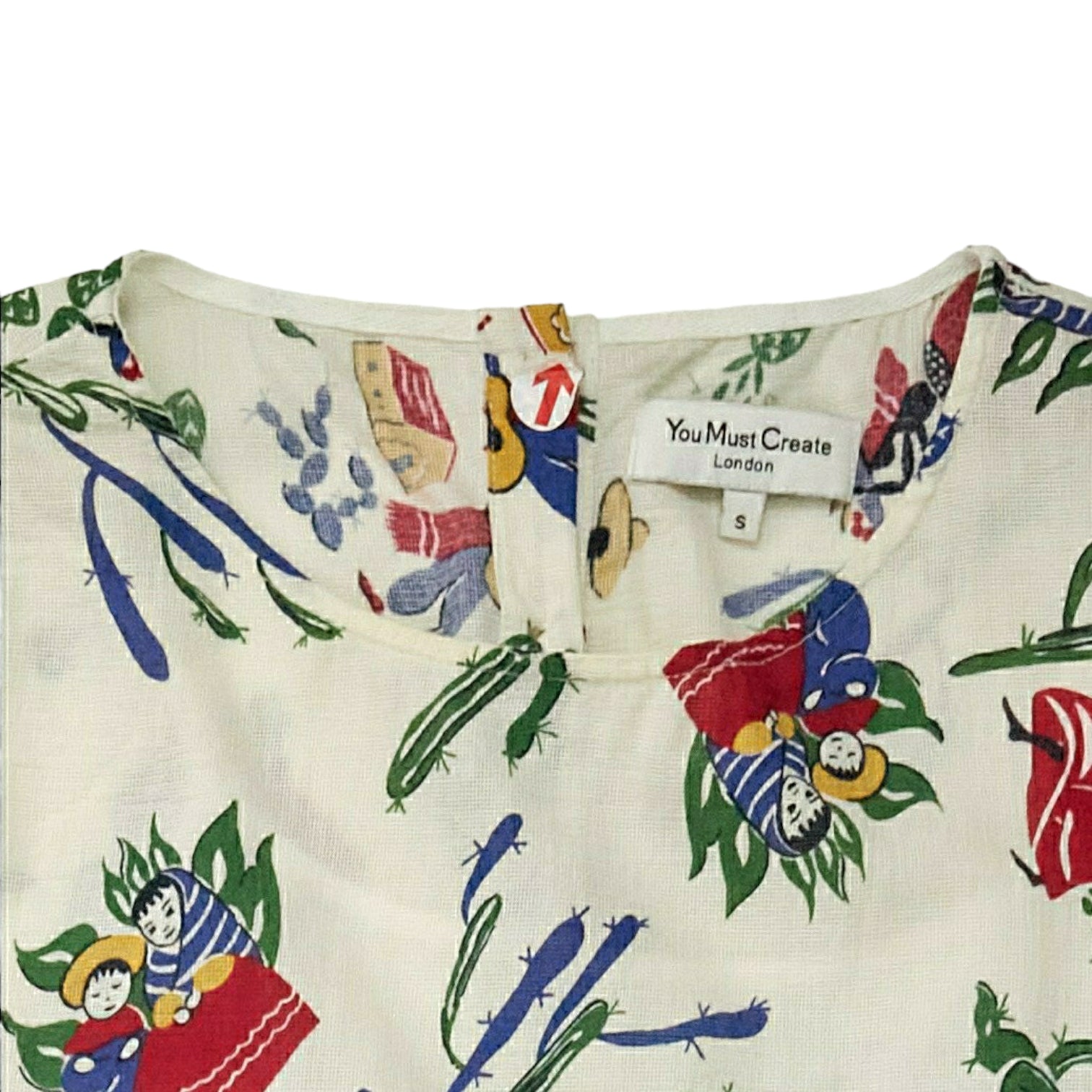 YMC Cream/Multi Folk Print Dress