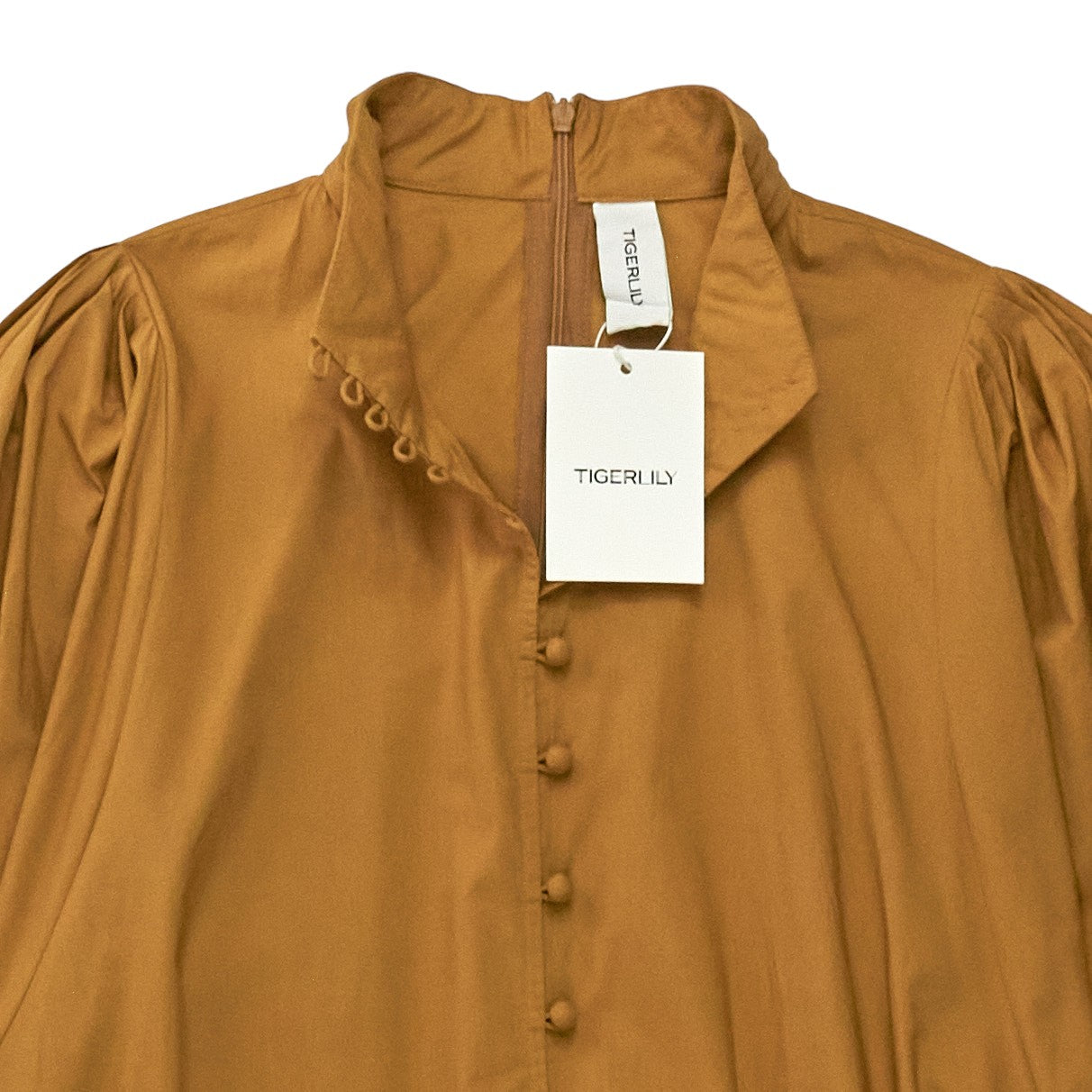 Tigerlily Tobacco Joni High Neck Midi Dress