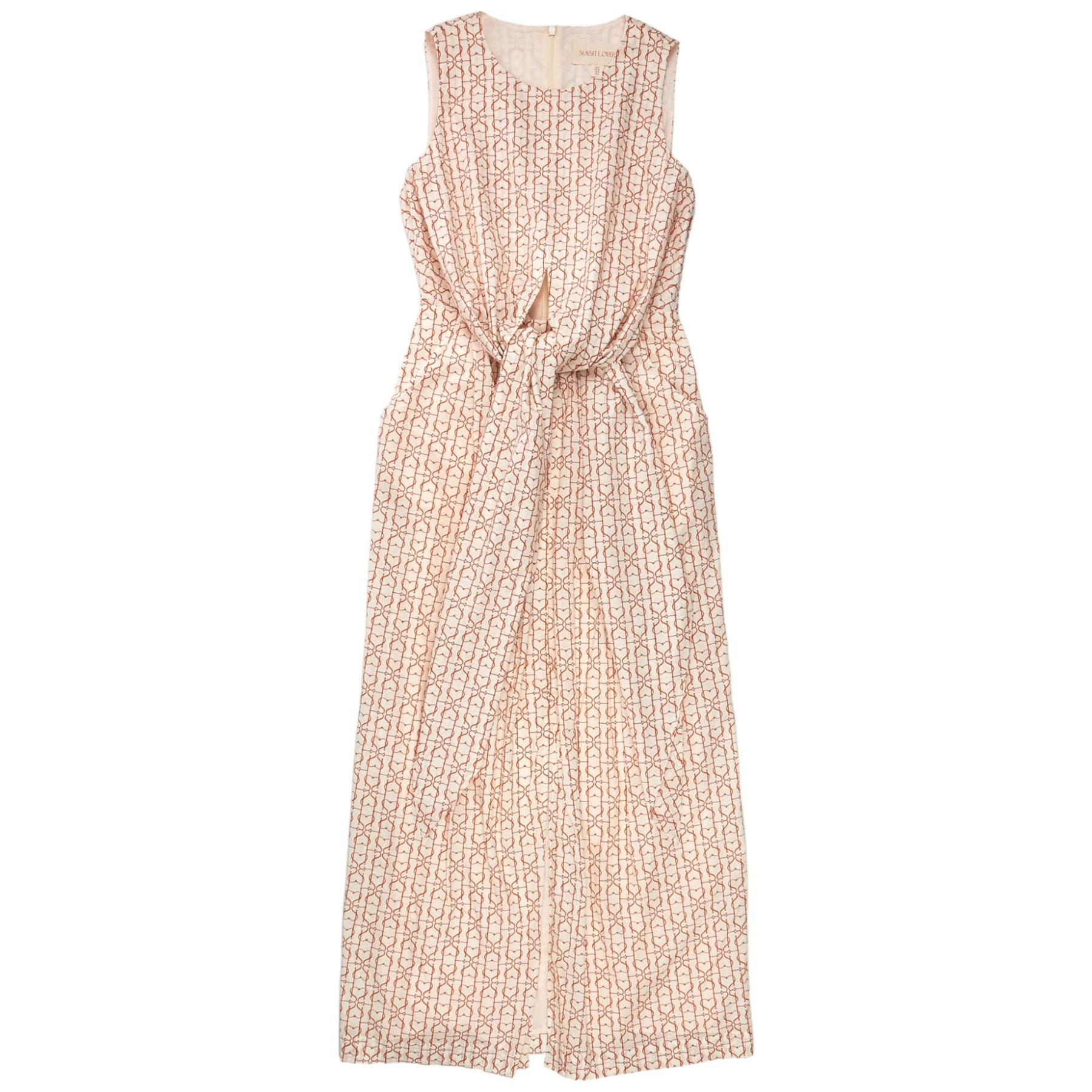 Sunset Lover Cream Cut-Out Tie Dress