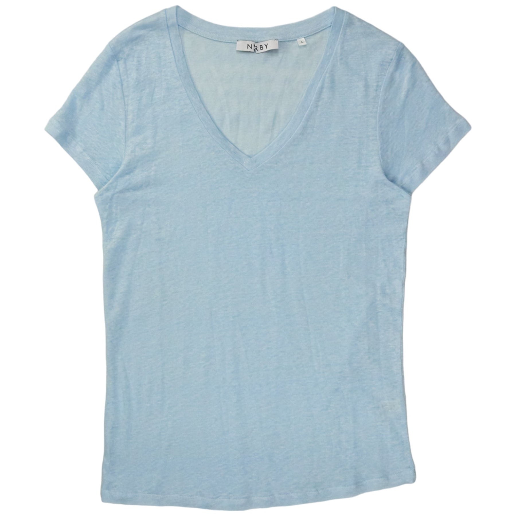 NRBY Sea Blue Linen Slub Tee