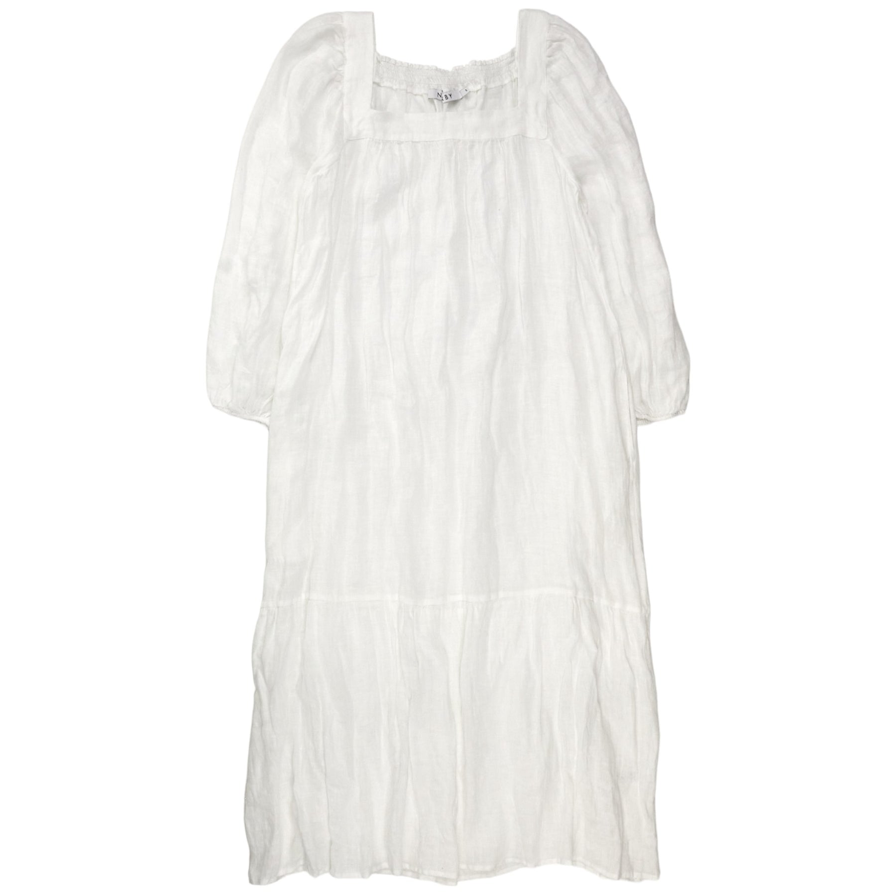 NRBY White Linen Maxi Dress