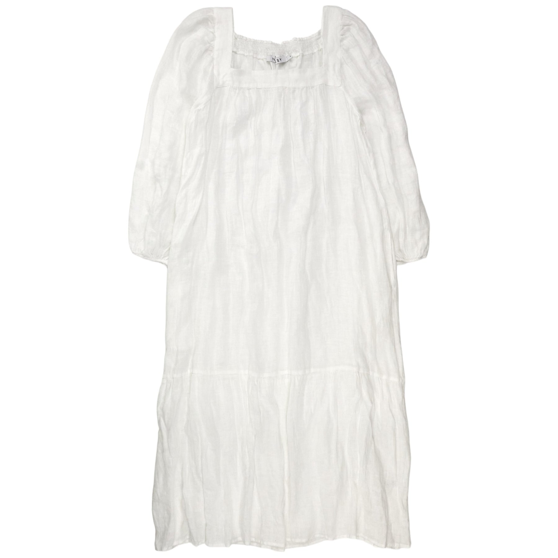 NRBY White Linen Maxi Dress