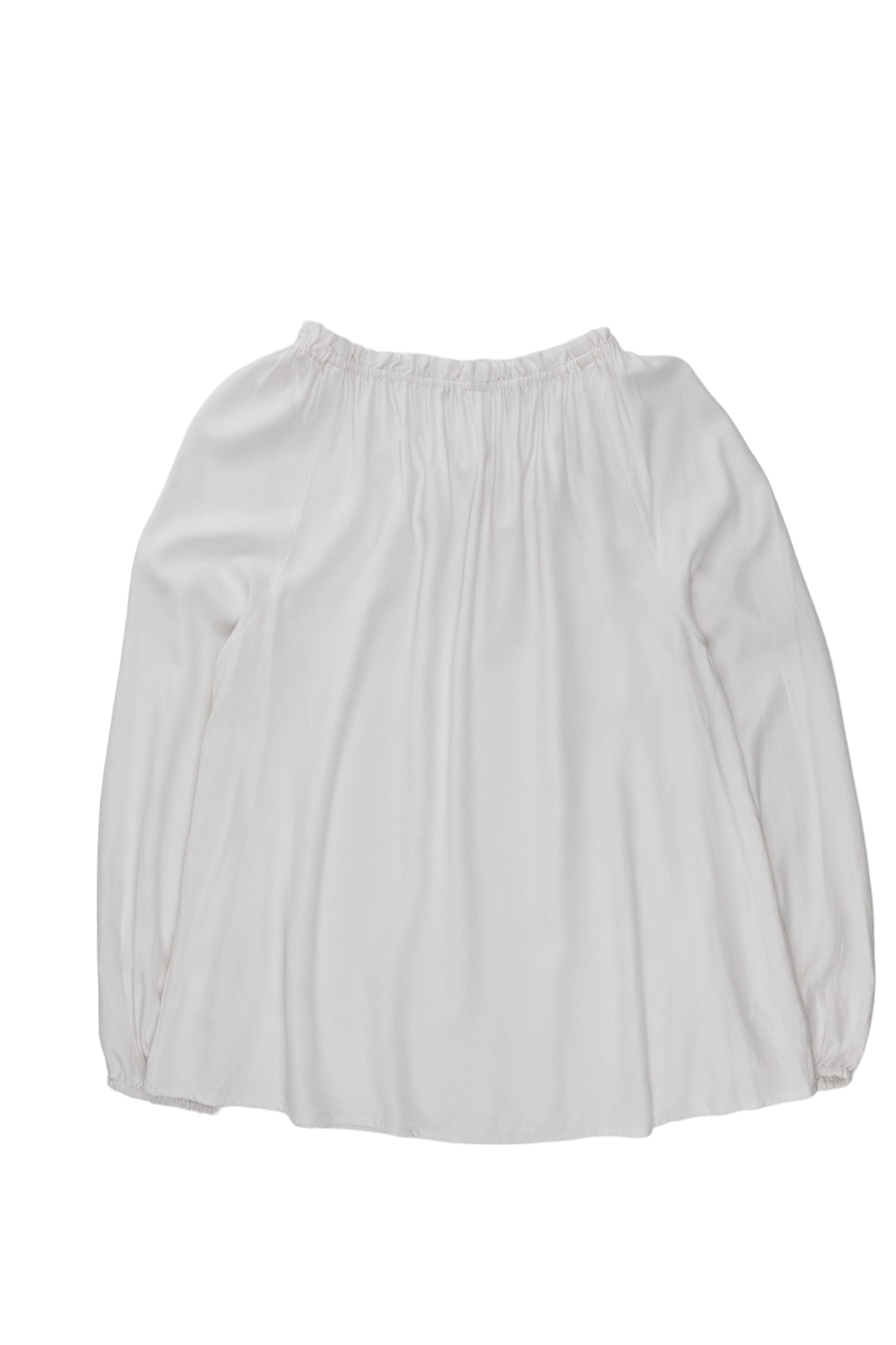 NRBY White Gathered Neck Blouse