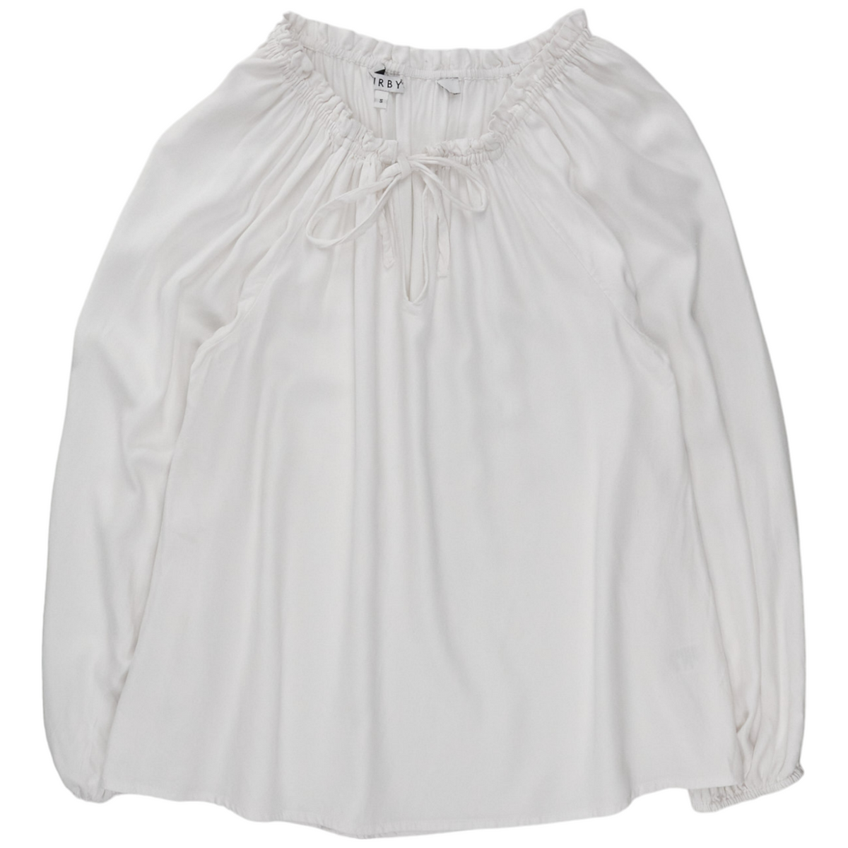 NRBY White Gathered Neck Blouse