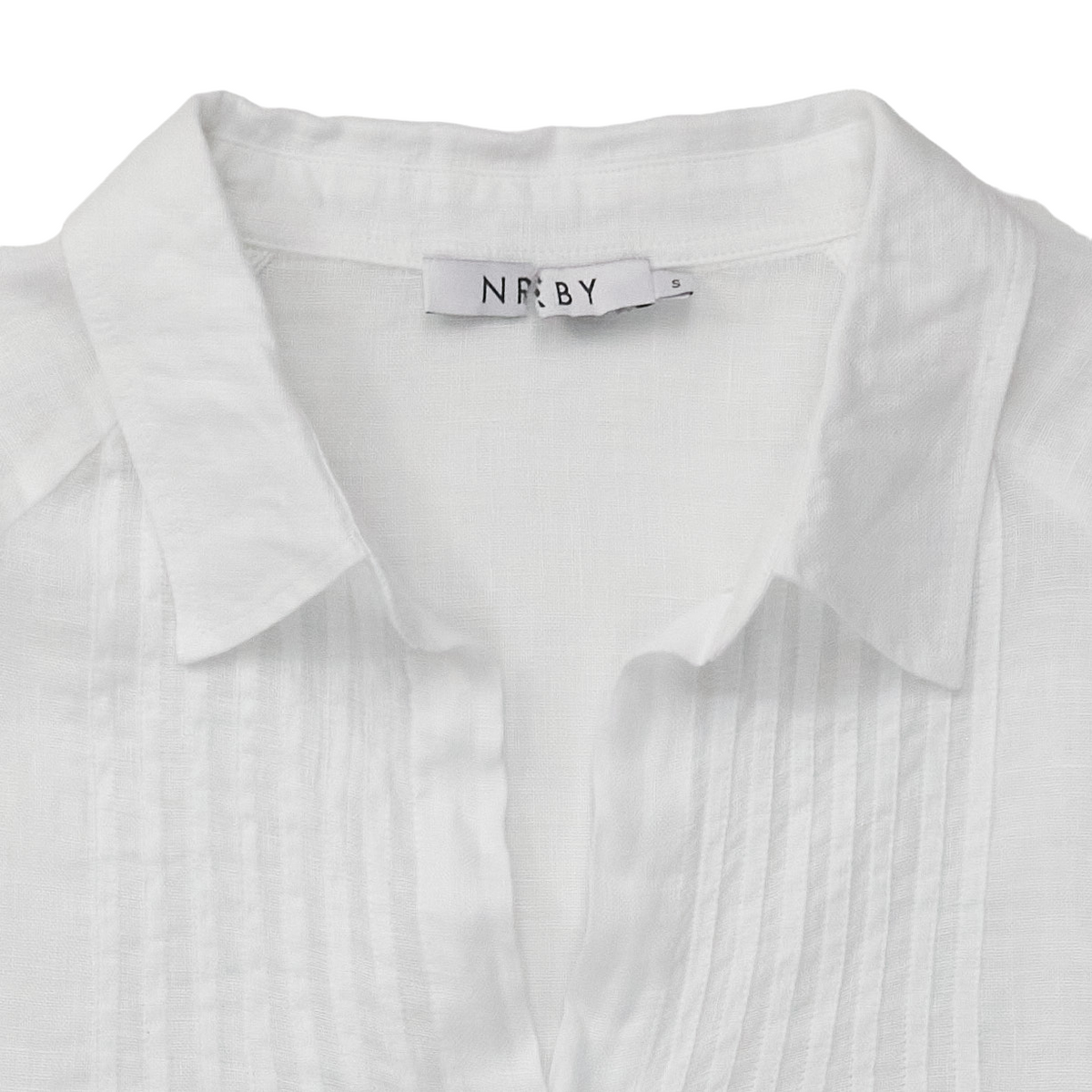 NRBY White Linen Pin-Tuck Shirt